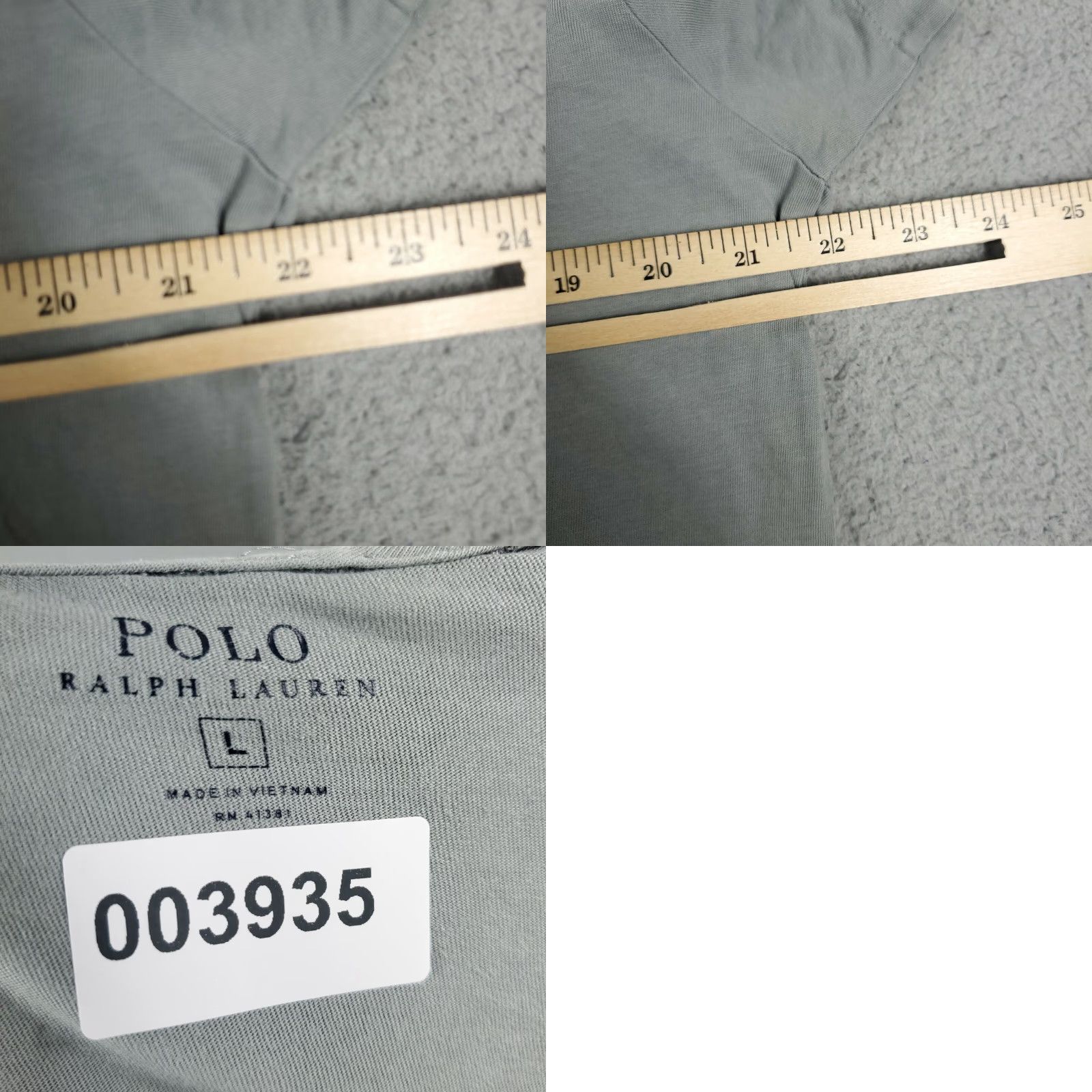 Polo Ralph Lauren VINTAGE Polo Ralph Lauren Gray V-Neck T-Shirt Adult Large Black Pony Logo Classic American Unisex Size US L / EU 52-54 / 3 - 8 Thumbnail