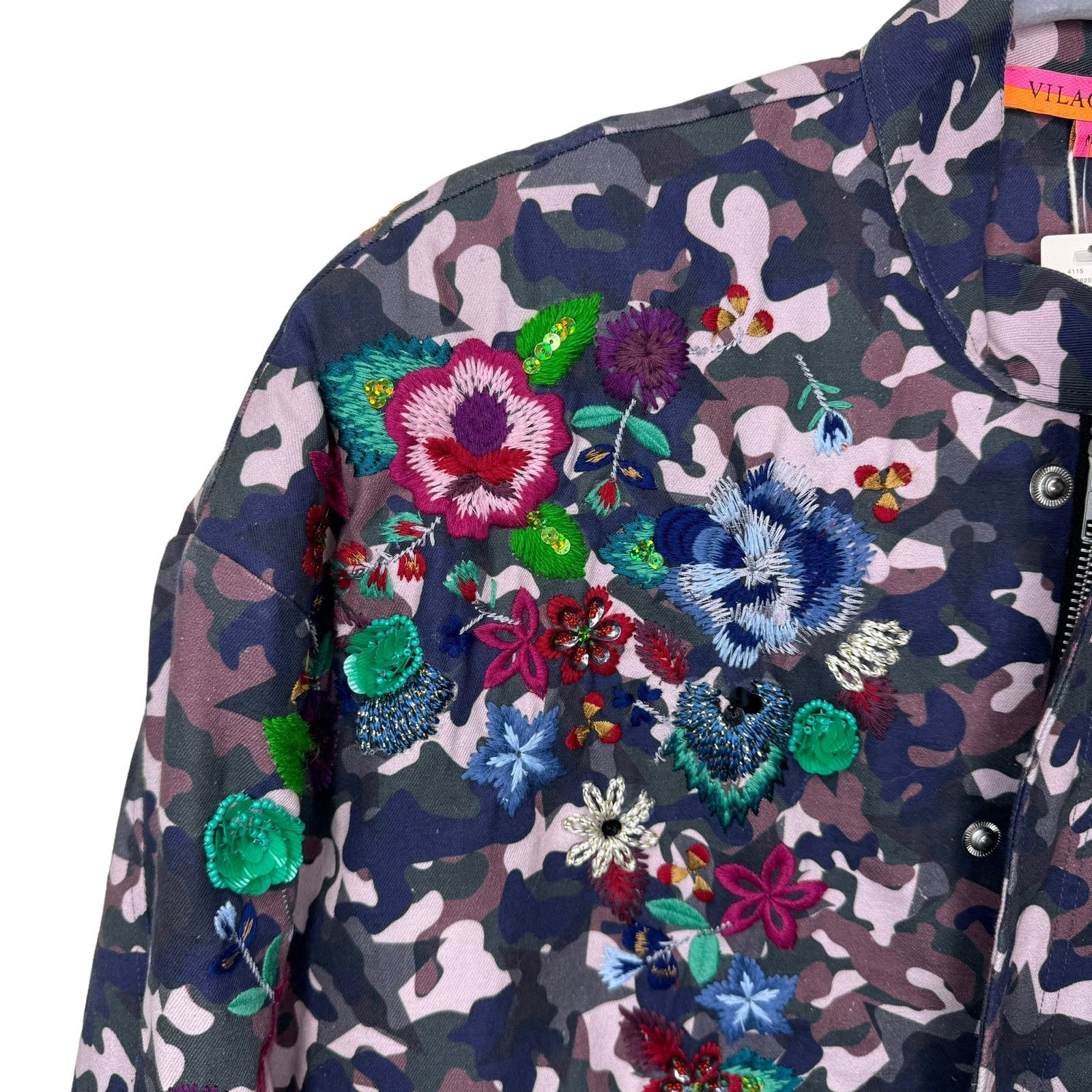 Vilagallo Vilagallo Oversized Embroidered Camo Sequin Jacket Size M / US 6-8 / IT 42-44 - 8 Thumbnail