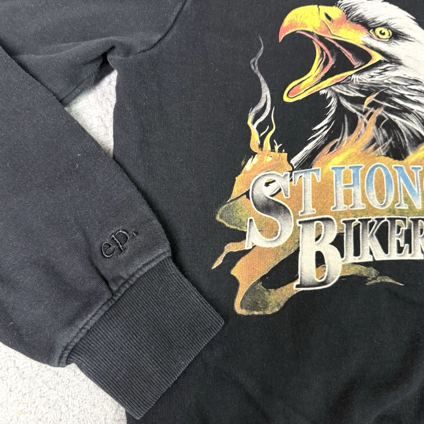 Eleven Paris VINTAGE Eleven Paris Sweatshirt Unisex Adults L Black Pullover Biker Club Eagle St. Honore - Size US L / EU 52-54 / 3 - 3 Thumbnail