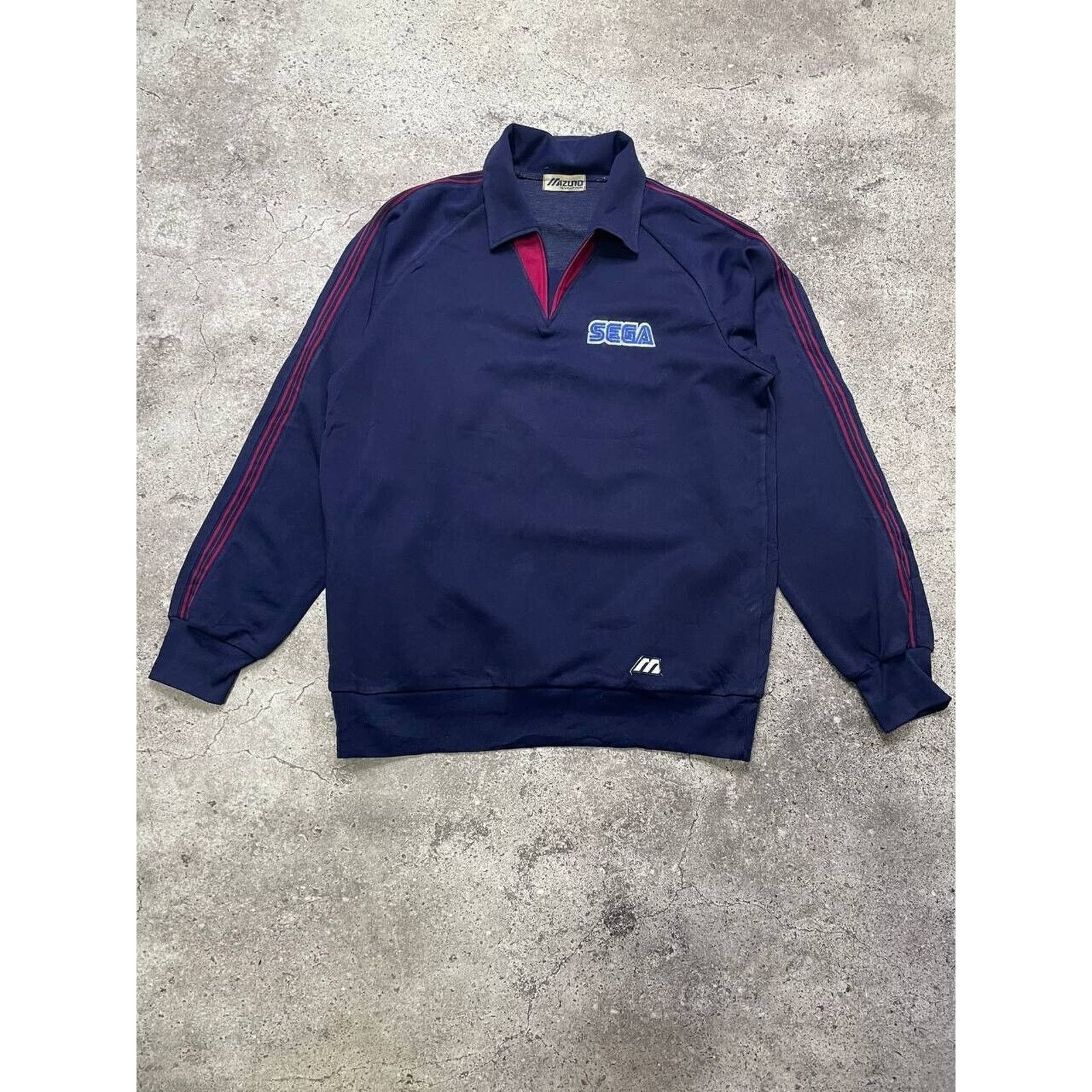 Mizuno × Vintage Vintage Mizuno Sega Pullover Navy Stripes Logo Sweatshirt Size US M / EU 48-50 / 2 - 1 Thumbnail
