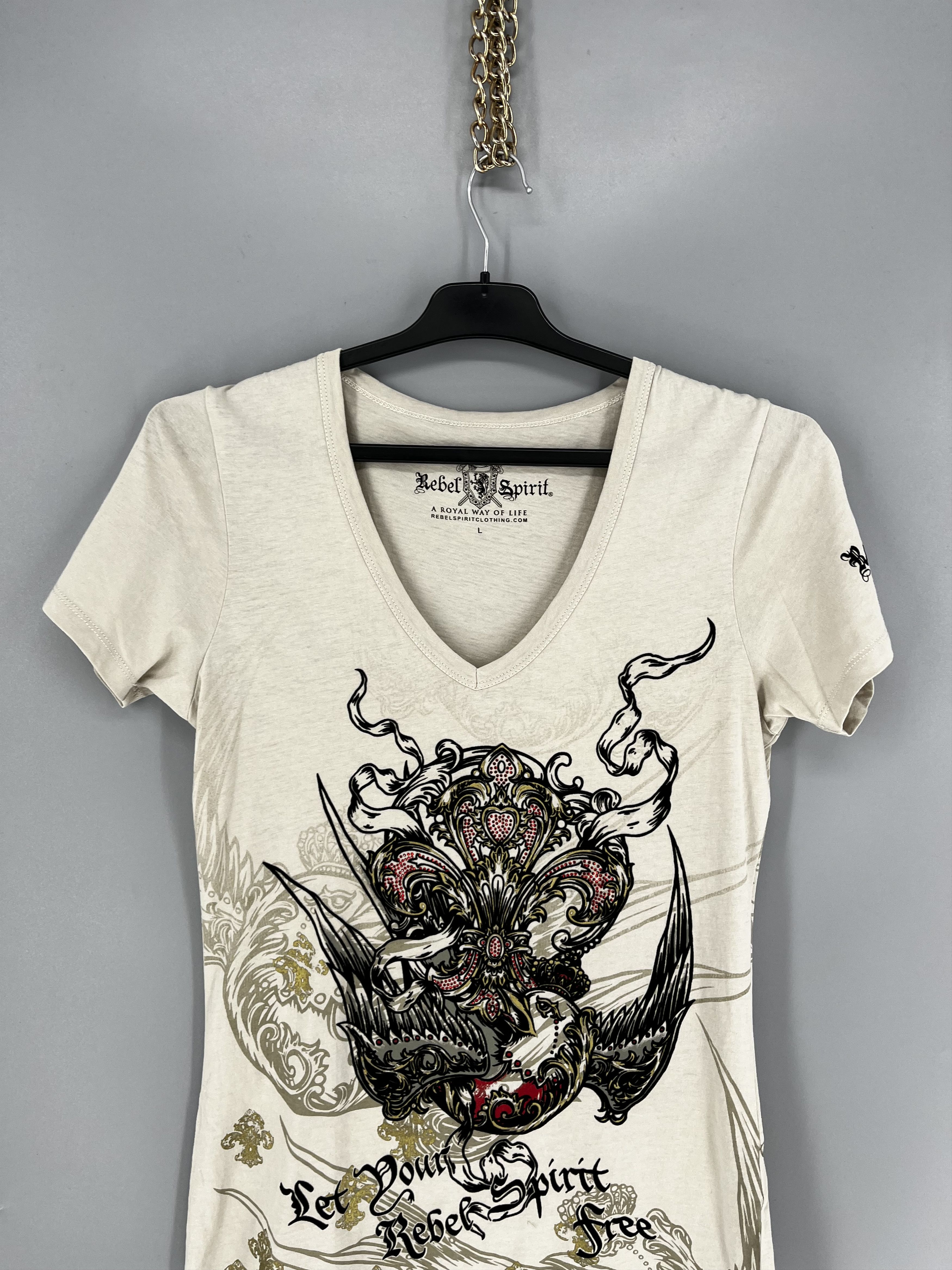 Affliction Vintage Y2K Rebel Spirit AllOver Eagles Wings Ed Hardy Style Size L / US 10 / IT 46 - 6 Thumbnail