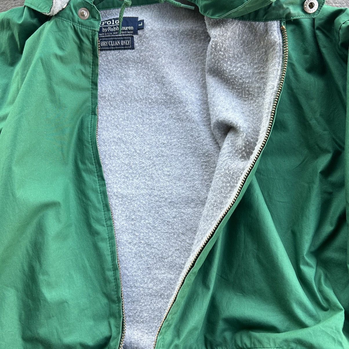 Polo Ralph Lauren Vintage Polo Ralph Lauren Fleece Line Hooded Green Jacket Size US L / EU 52-54 / 3 - 6 Thumbnail