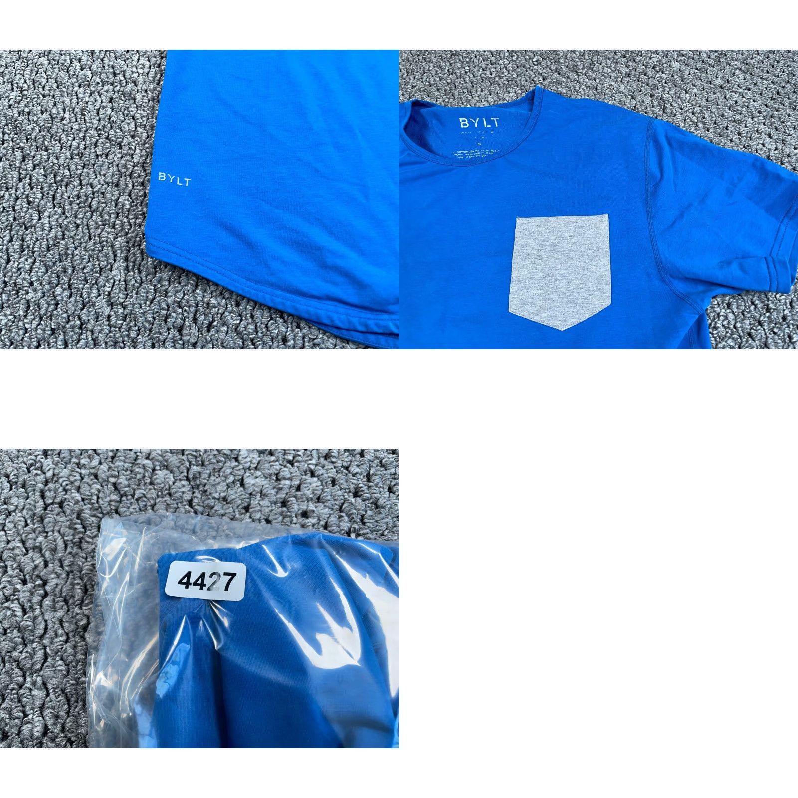 Vintage BYLT Drop Cut Lux pocket T-Shirt Mens Medium Blue Cotton Blend Athletic Wear Size US M / EU 48-50 / 2 - 8 Thumbnail