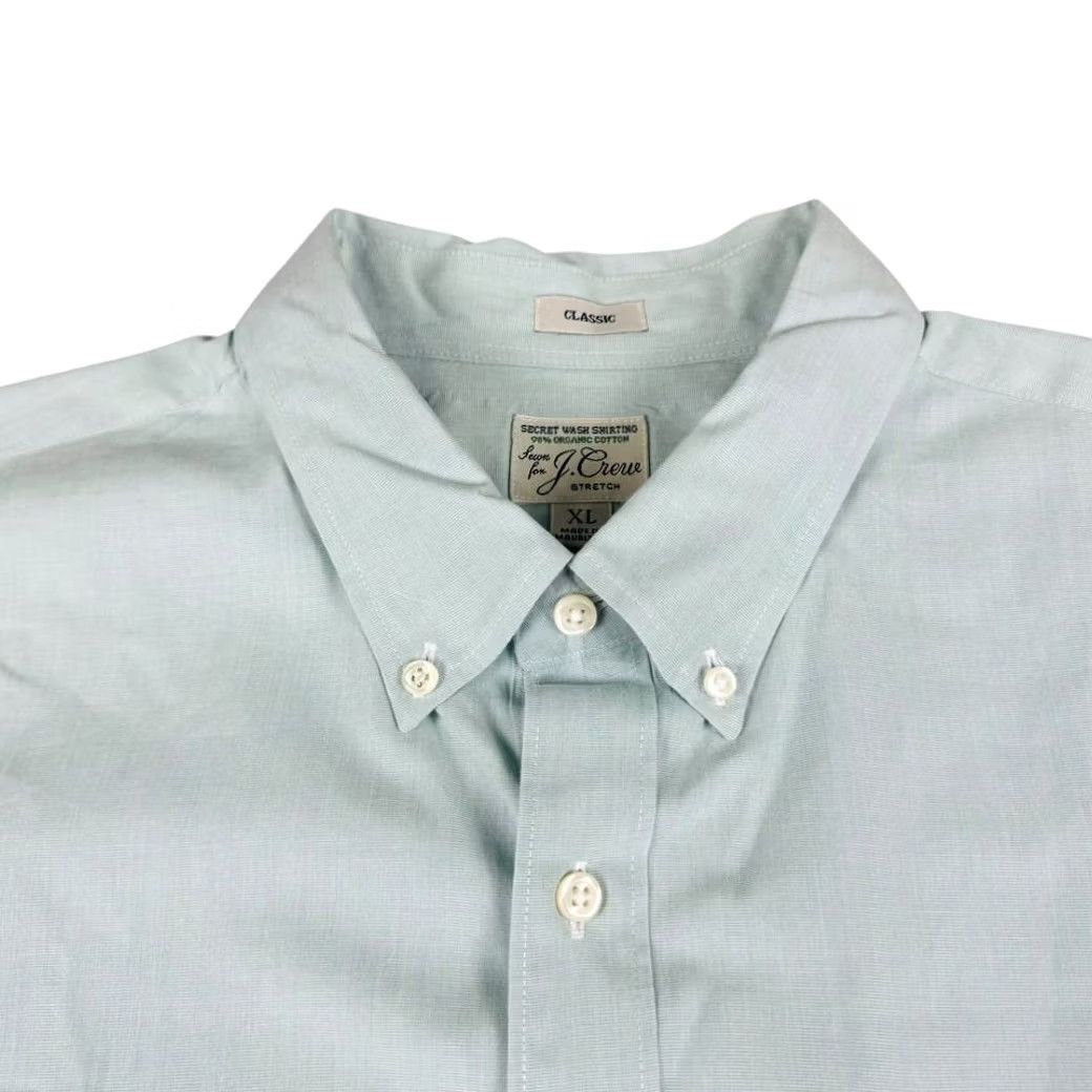 Vintage J Crew Shirt Mens XL Organic Cotton Classic Fit Mint Green Button-Down Stretch Size US XL / EU 56 / 4 - 3 Thumbnail