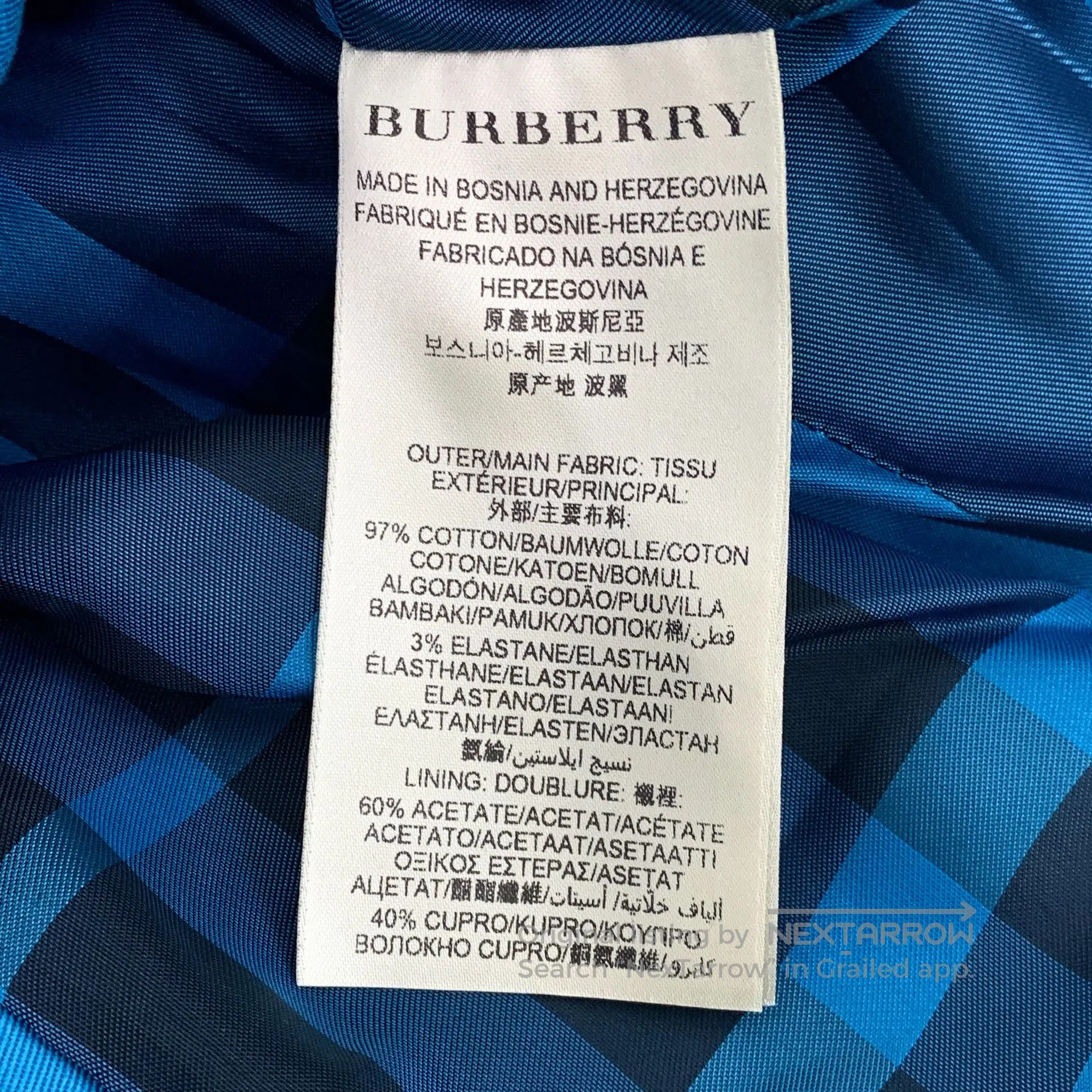 Burberry Burberry Blue cotton collar double-breasted long sleeve be Size S / US 4 / IT 40 - 6 Thumbnail