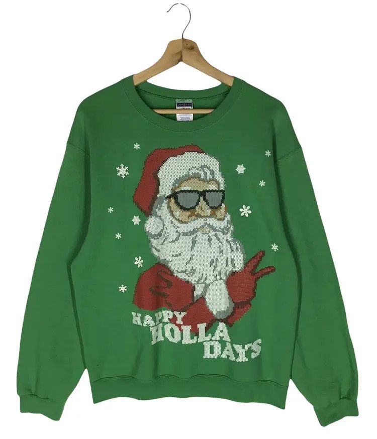 Jerzees Vintage 90's Happy Hola Days Christmas Sweatshirts Size US M / EU 48-50 / 2 - 1 Thumbnail