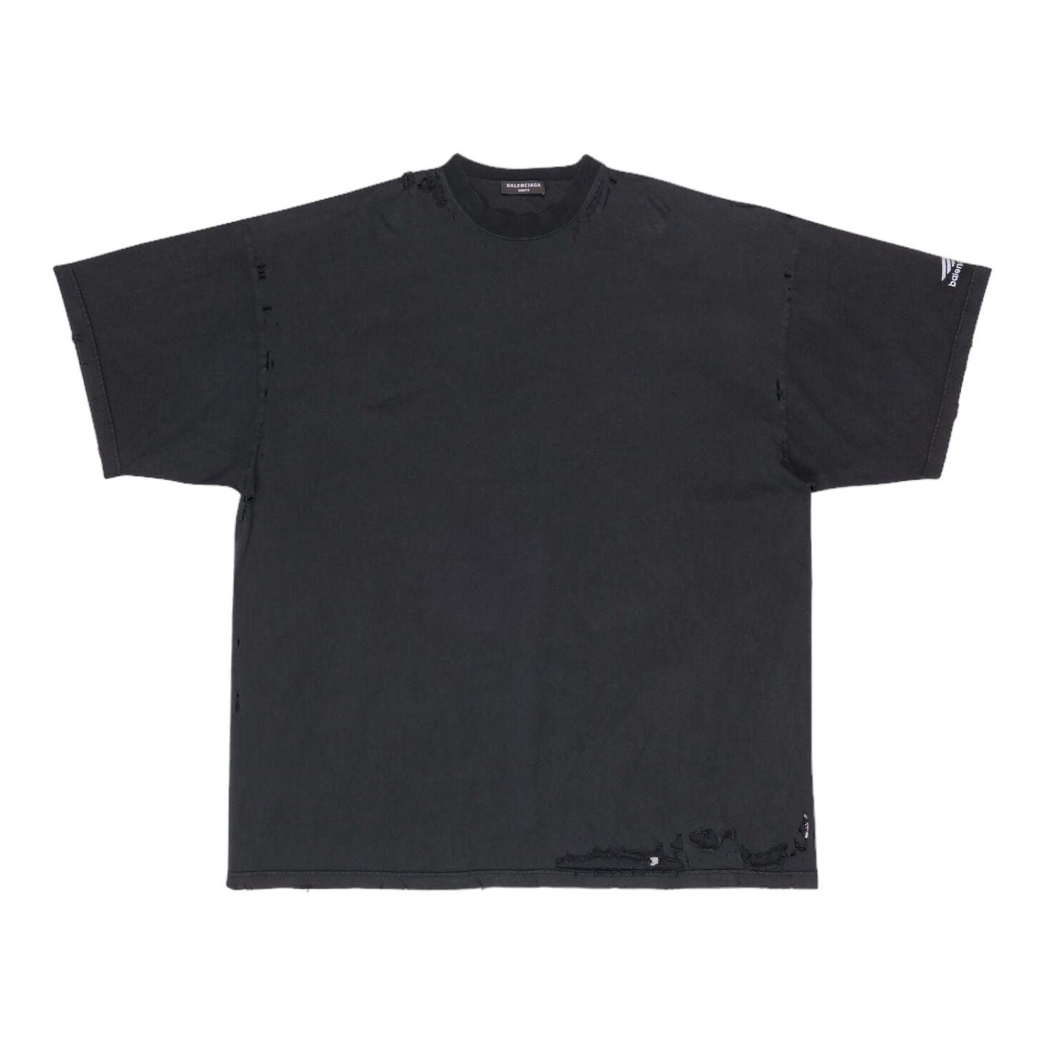 Balenciaga 3B Sports Icon Repaired Oversized Short Tee Shirt Black Size US XS / EU 42 / 0 - 1 Thumbnail
