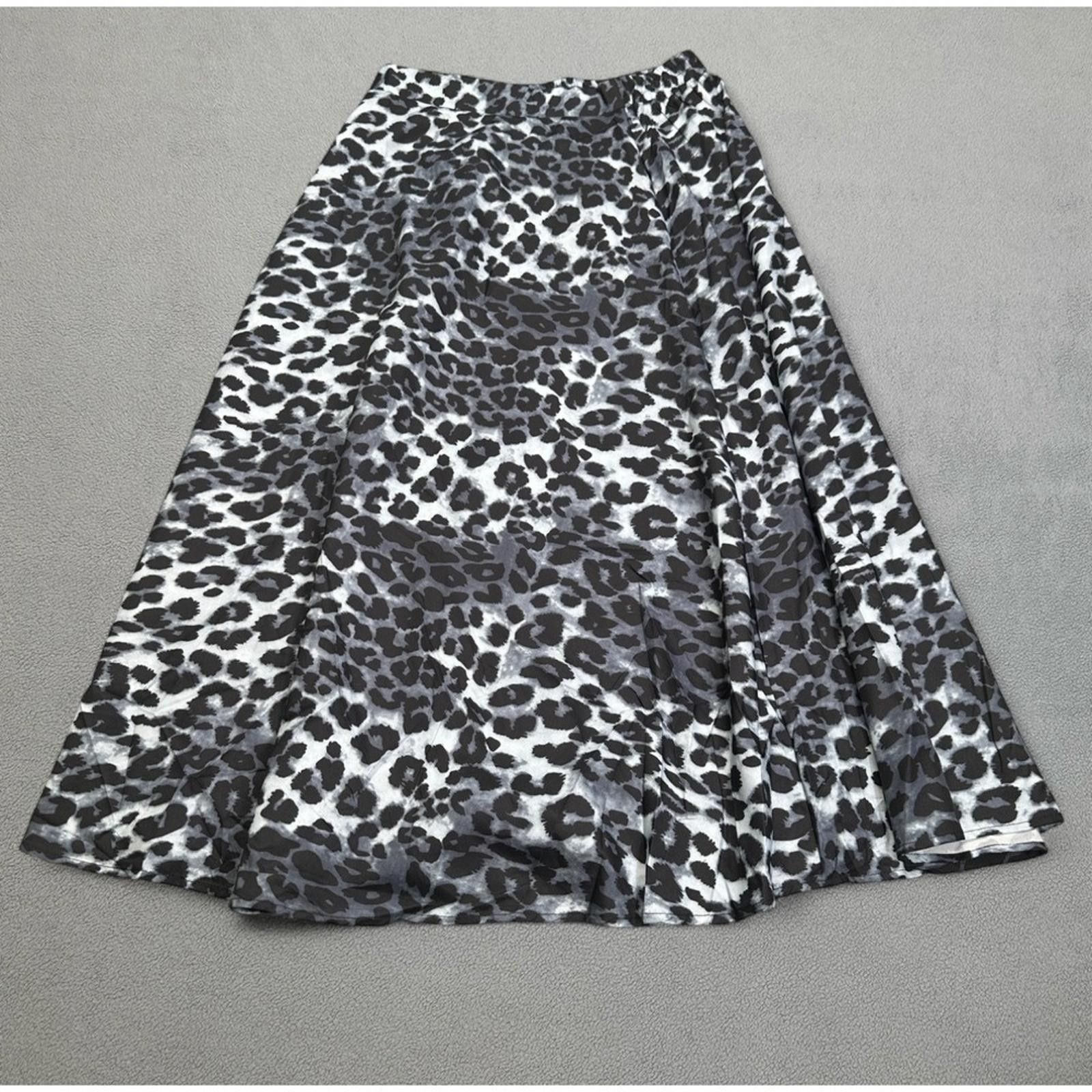 Other S.Deer Skirt L Womens Gray Black White Leopard Print Size 36" / US 14 / IT 50 - 2 Thumbnail