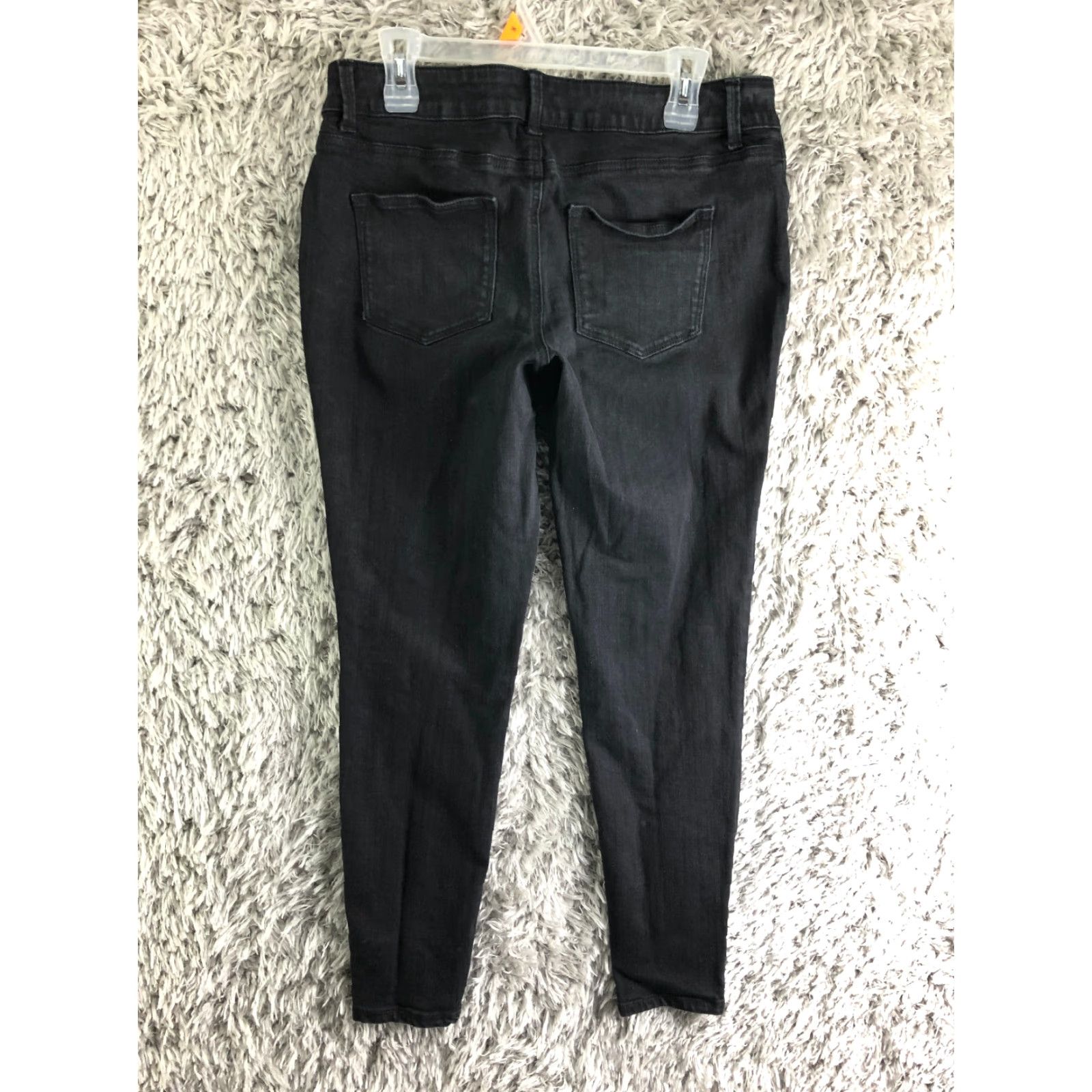 Vintage Maurices Womens Size L Long Mid Rise Skinny Dark Wash Black Denim Jeans Size 36" / US 14 / IT 50 - 5 Thumbnail
