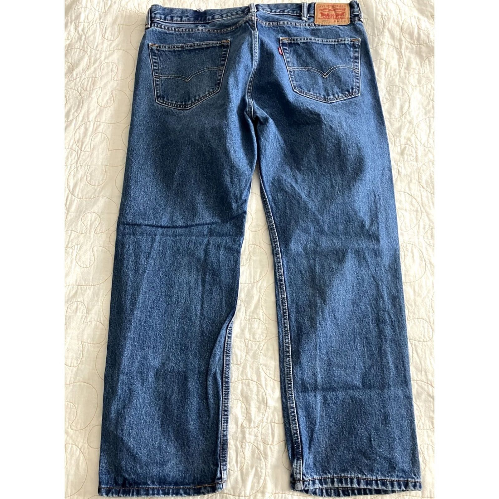 Levi's VINTAGE Levi’s 505 Regular Straight Leg Blue Denim Jeans 40x30 Missing Belt Loop Work Size US 40 / EU 56 - 4 Thumbnail
