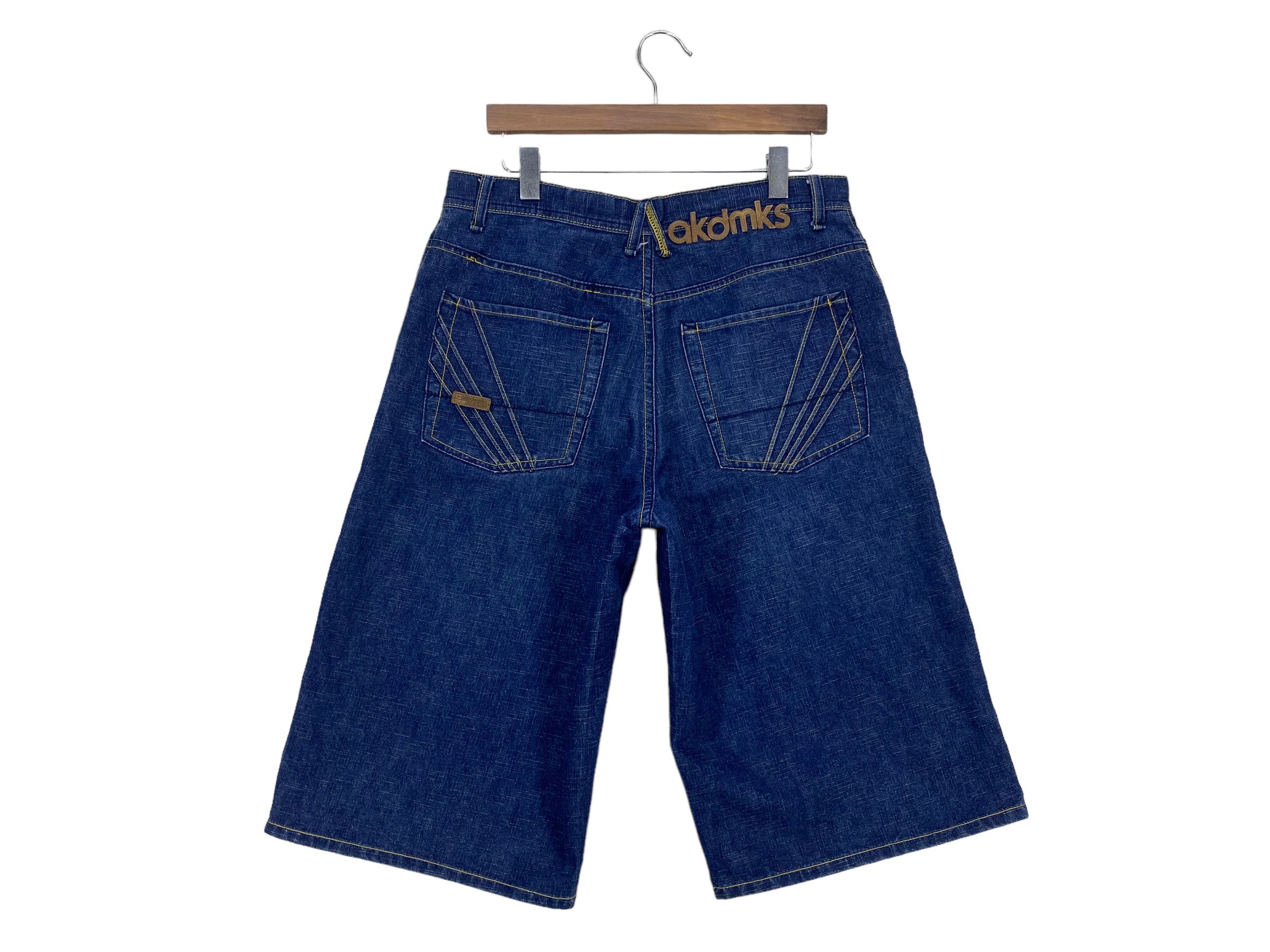 image of Akademiks Jorts Denim Jeans Hip Hop Baggy Skateboards Jeans in Blue, Men's (Size 34)