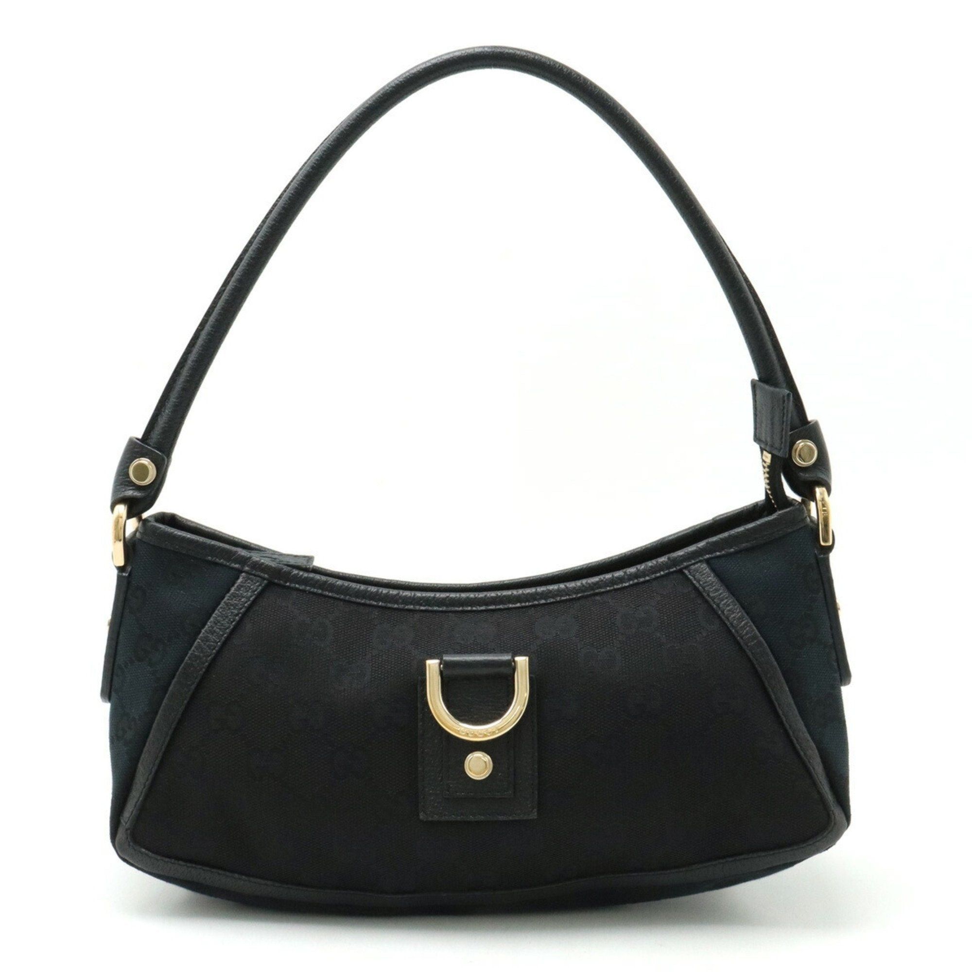 image of Gucci Abby GG Canvas Shoulder Bag Handbag Leather Black 130939, Women's