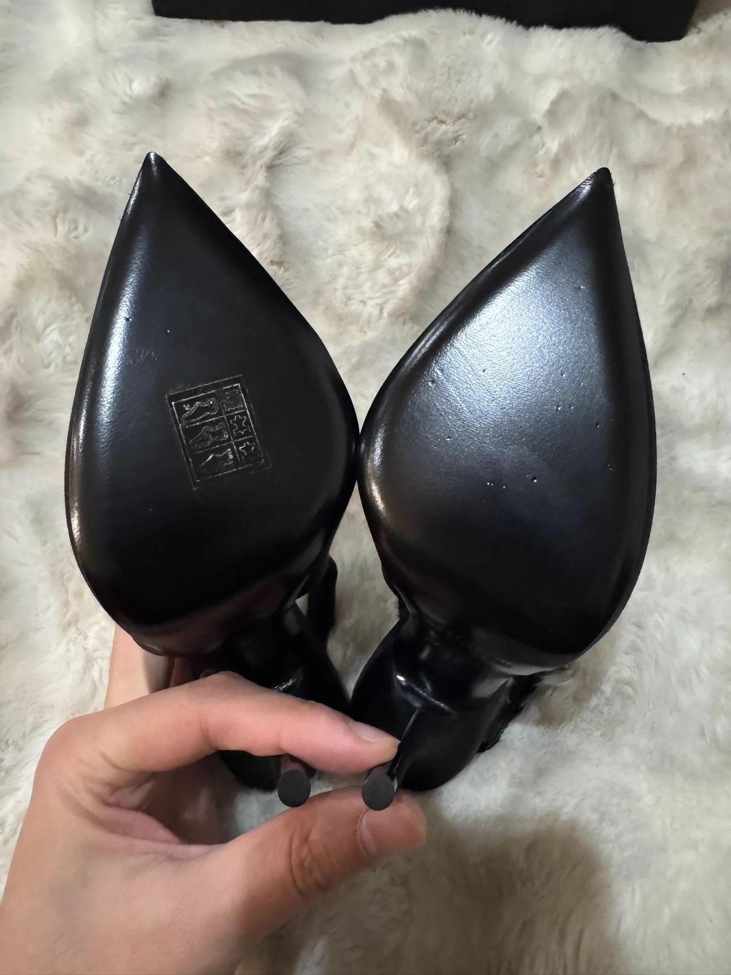 Saint Laurent Paris Saint Laurent Black Crystal-Encrusted Satin Heels 36 Size US 5.5 / IT 35.5 - 6 Thumbnail