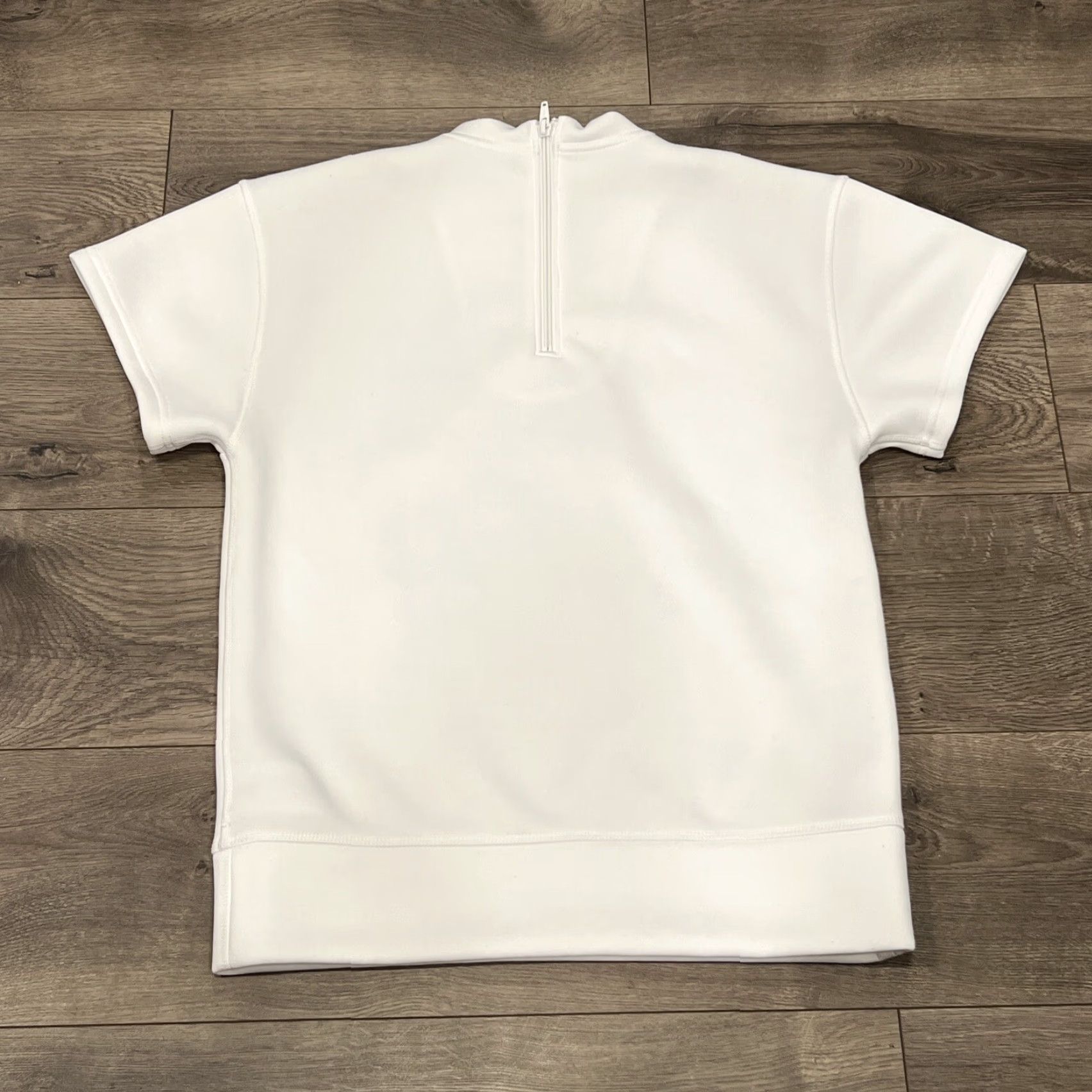 Adidas Adidas HYKE SSL Sweat Top Women's XS White Short Sleeve T-Shirt Zip Crew Neck Graphic Print Regular Fit Size XS / US 0-2 / IT 36-38 - 5 Thumbnail
