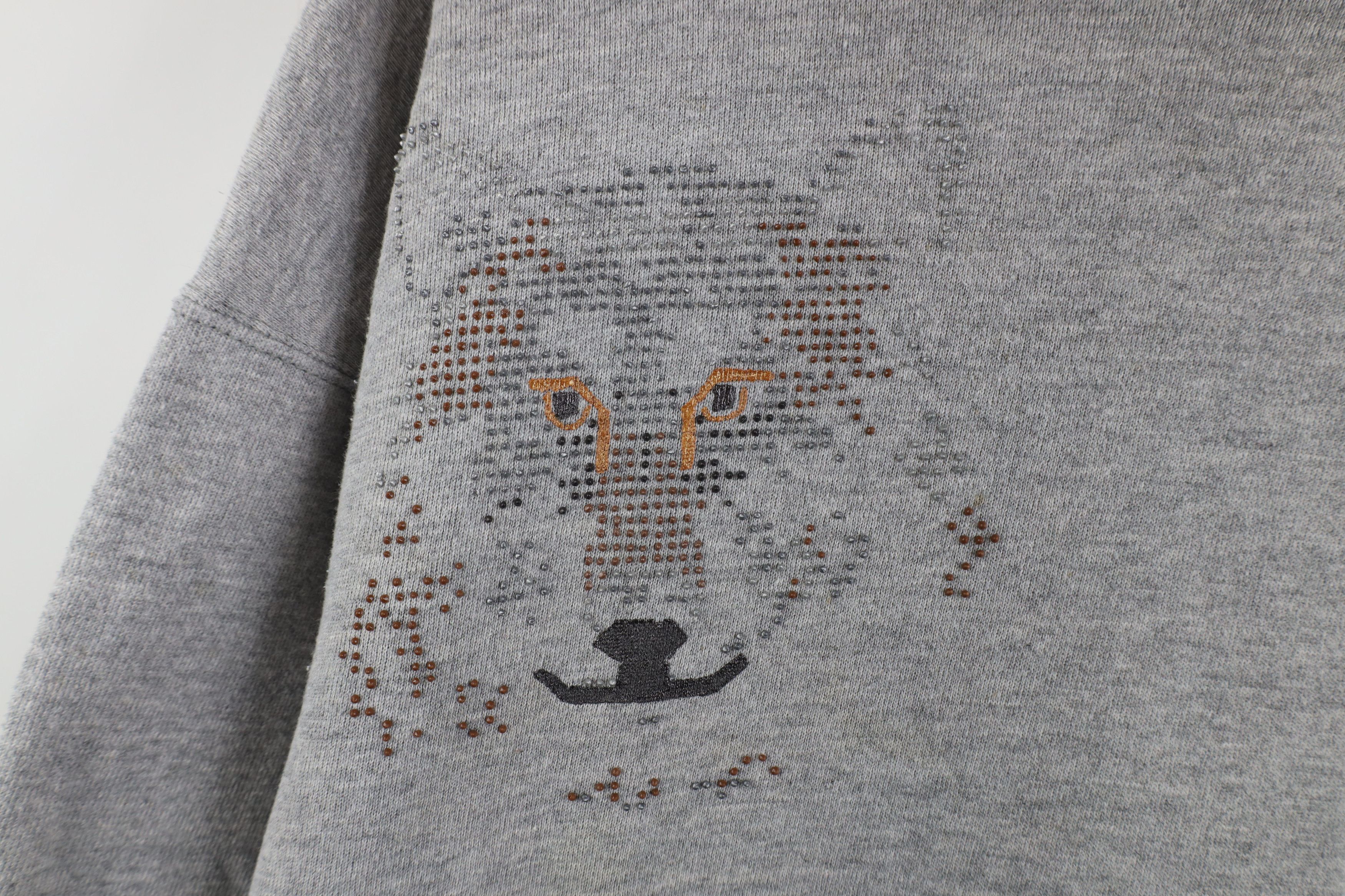 Vintage Vintage 80s 90s Dot Wolf Nature Hoodie Sweatshirt Gray USA Size US XL / EU 56 / 4 - 5 Thumbnail