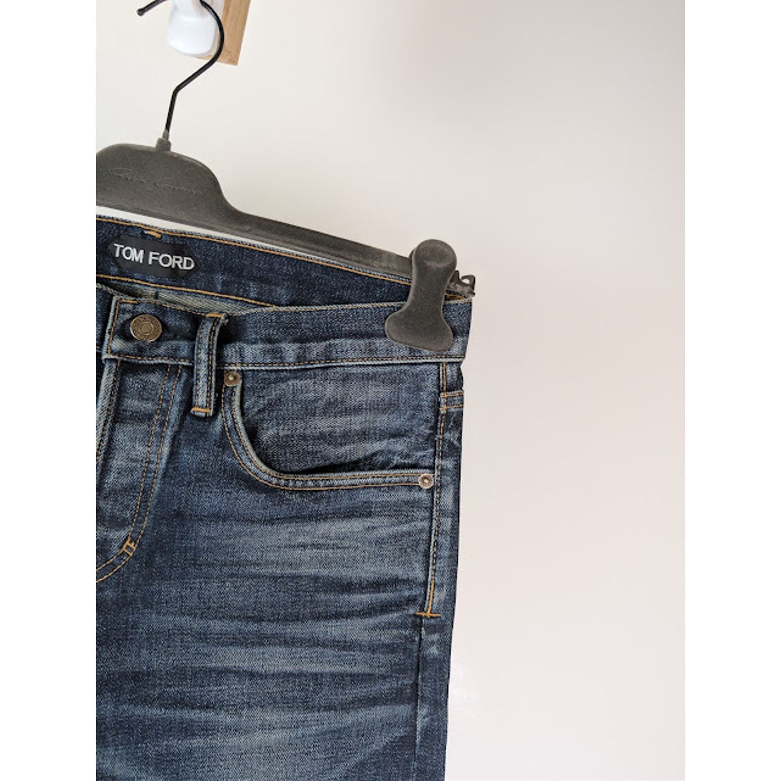 Tom Ford o1rshd1 Japanese Selvedge Slim-Fit Denim Jeans in Navy Blue Size US 32 / EU 48 - 5 Thumbnail