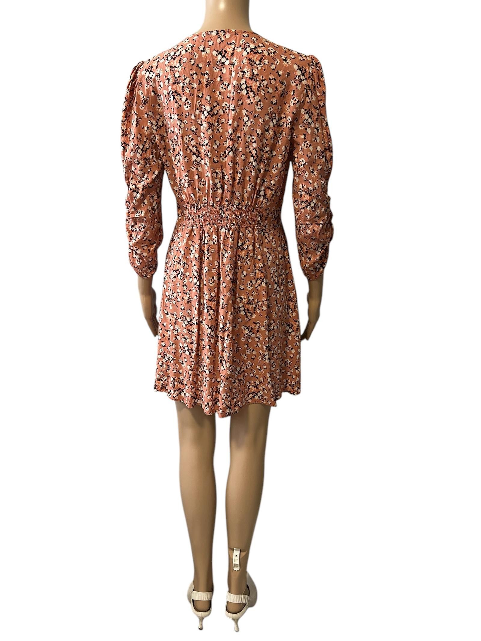 Designer Chic Floral Puff Sleeve Mini Dress Size M / US 6-8 / IT 42-44 - 2 Thumbnail