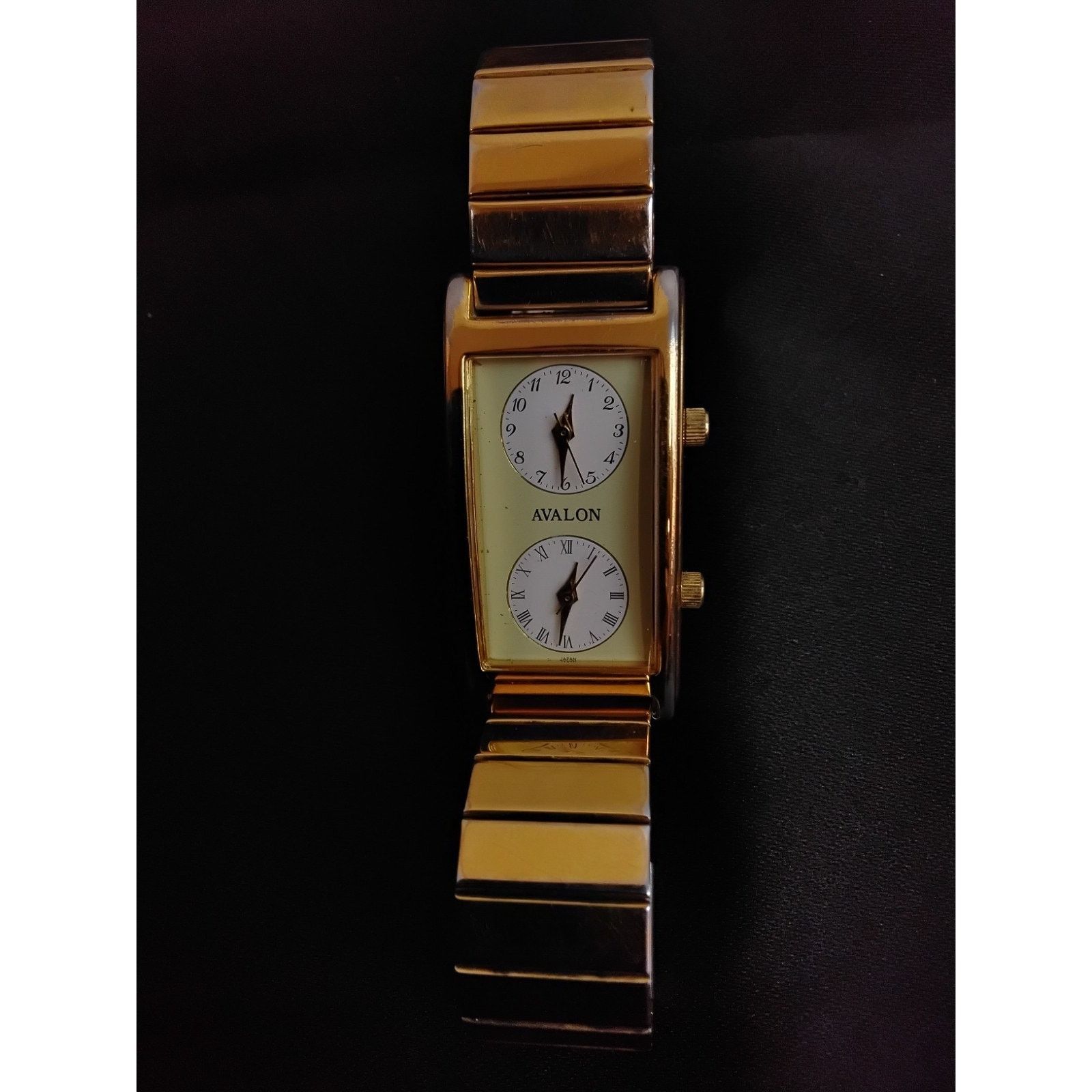 Other Avalon Dual Time Zone Watch Ladies Rectangular Face Gold Size ONE SIZE - 2 Thumbnail