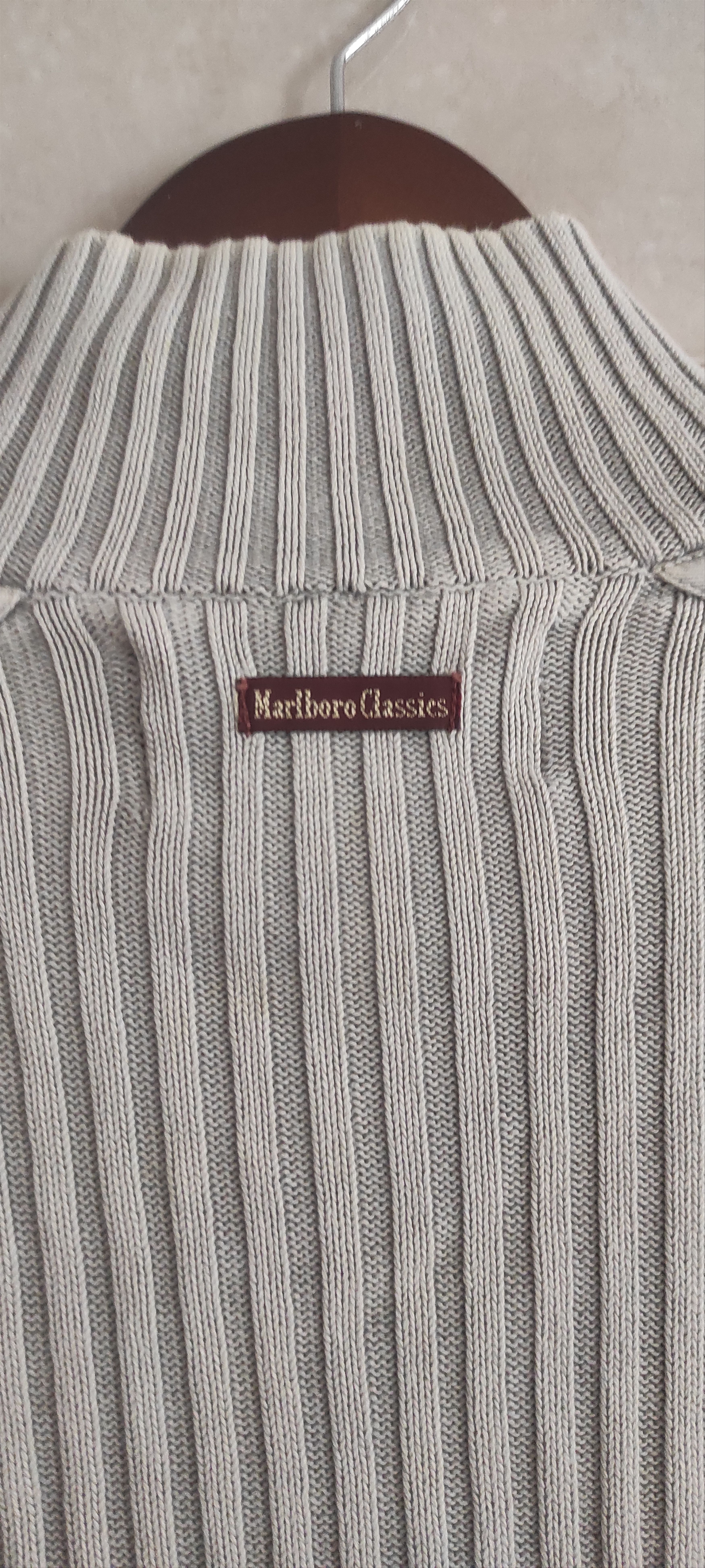Marlboro Marlboro Classic Y2K Knit Rib Striped Zip Up Sweater Size US M / EU 48-50 / 2 - 3 Thumbnail