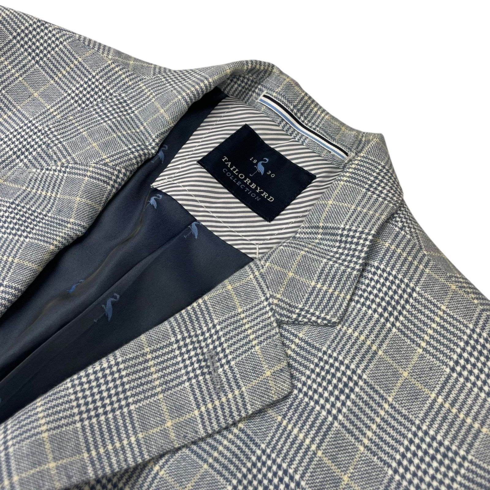 Tailorbyrd Tailorbyrd Men’s Linen/Cotton 2-Button Blazer Blue/Beige Pla Size 36S - 1 Thumbnail