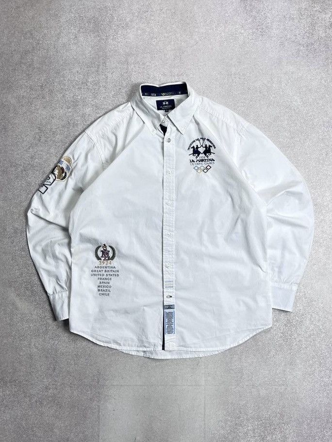 La Martina × Vintage Vintage La Martina Big Logo Polo Shirt Y2K M Size US L / EU 52-54 / 3 - 1 Thumbnail