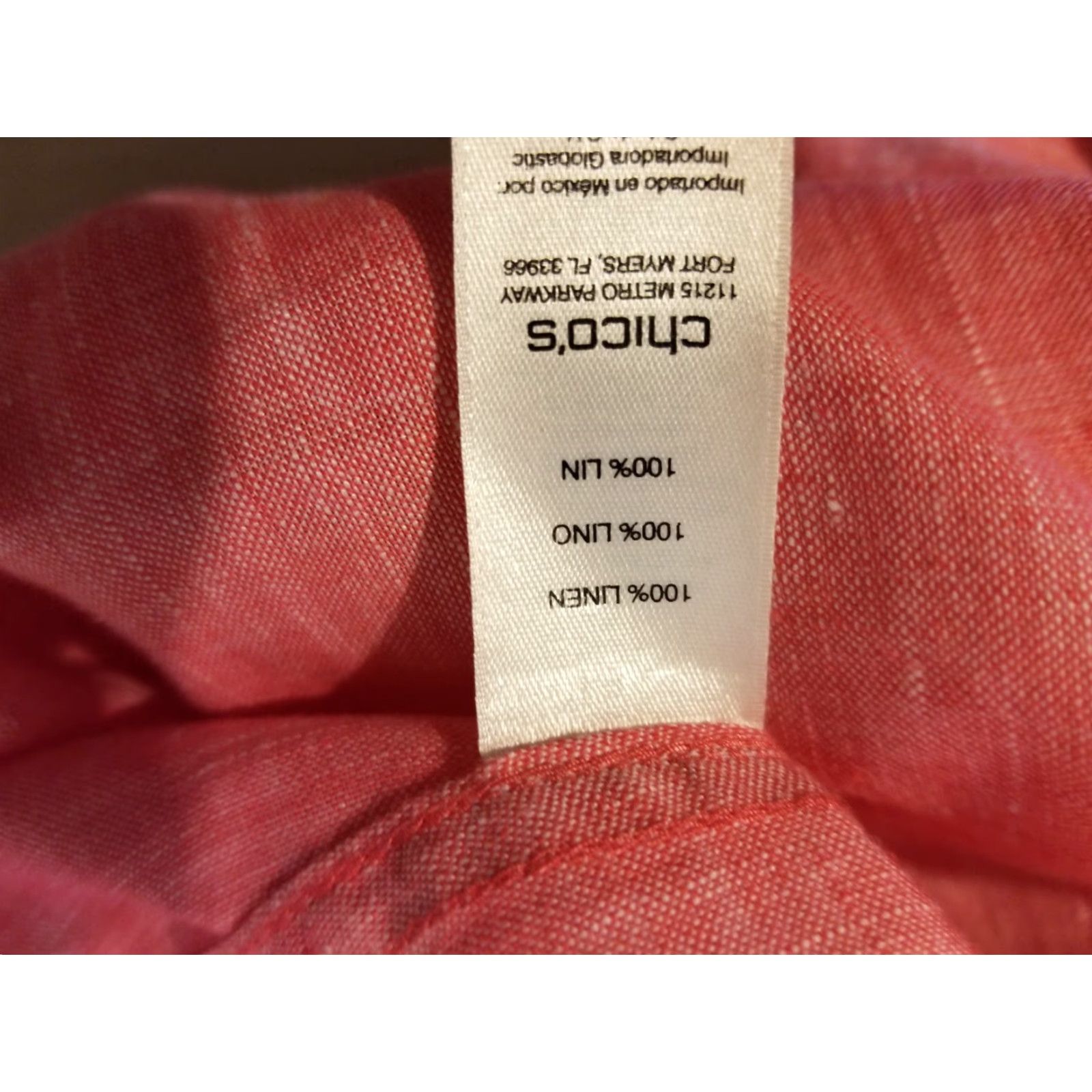 Vintage VINTAGE Chico's Linen Dress Shirt Womens 0 Pink Blouse Linen Shirt Womens 0 Pink Blouse Size XS / US 0-2 / IT 36-38 - 5 Thumbnail