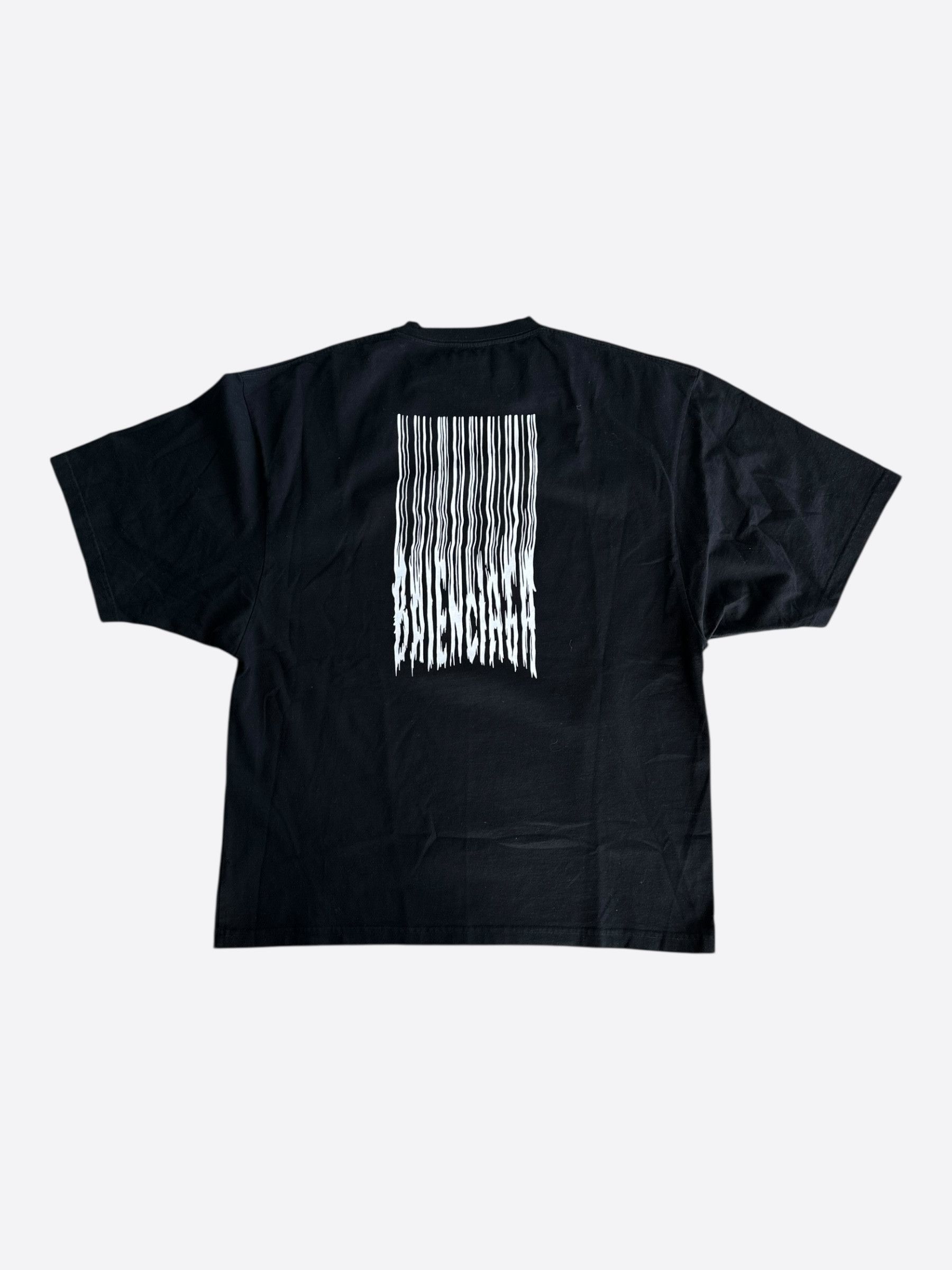 Balenciaga Balenciaga Black & White Waterfall Logo T-Shirt Size US L / EU 52-54 / 3 - 2 Thumbnail