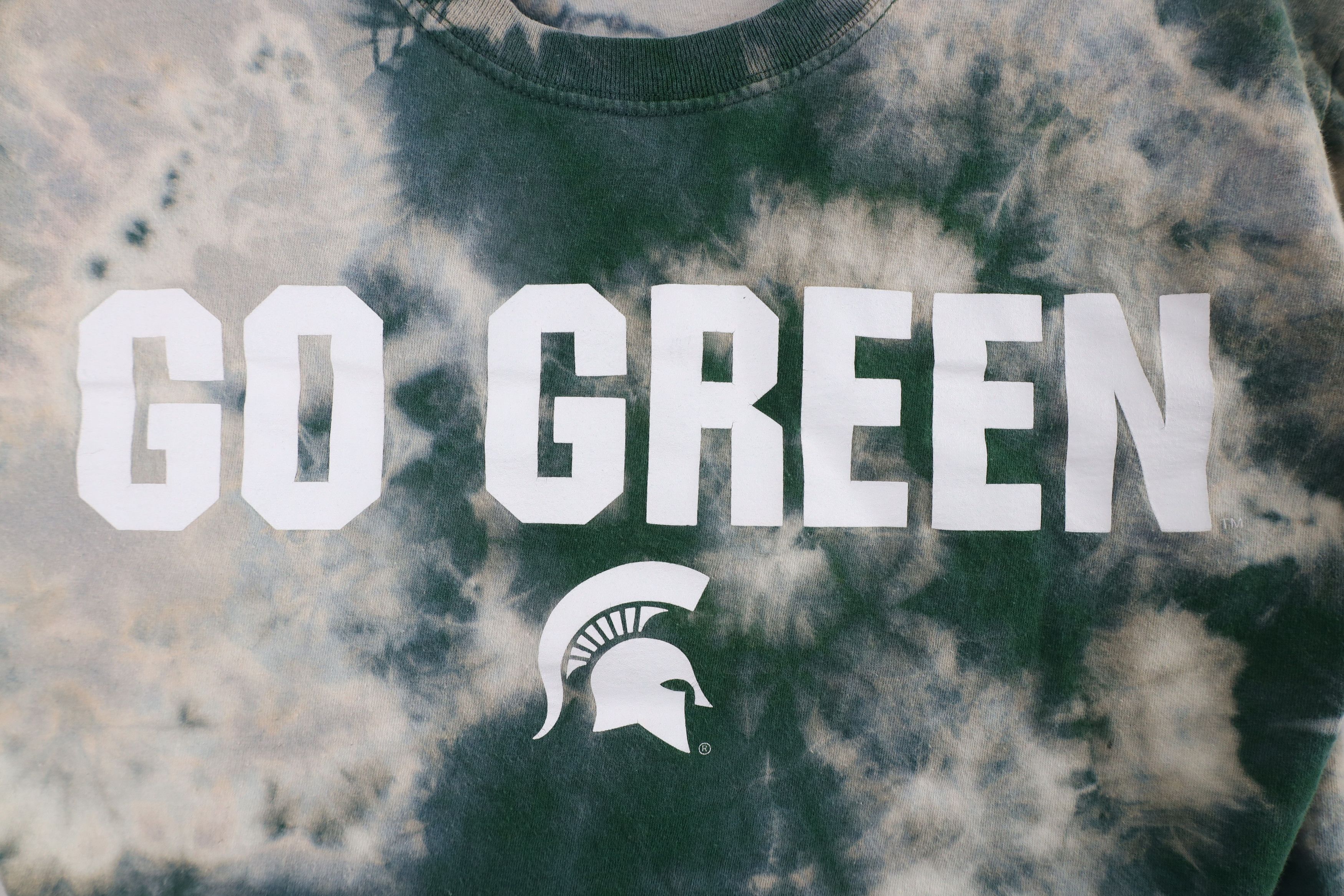Vintage Vintage Acid Wash Michigan State University T-Shirt Green Size S / US 4 / IT 40 - 4 Thumbnail