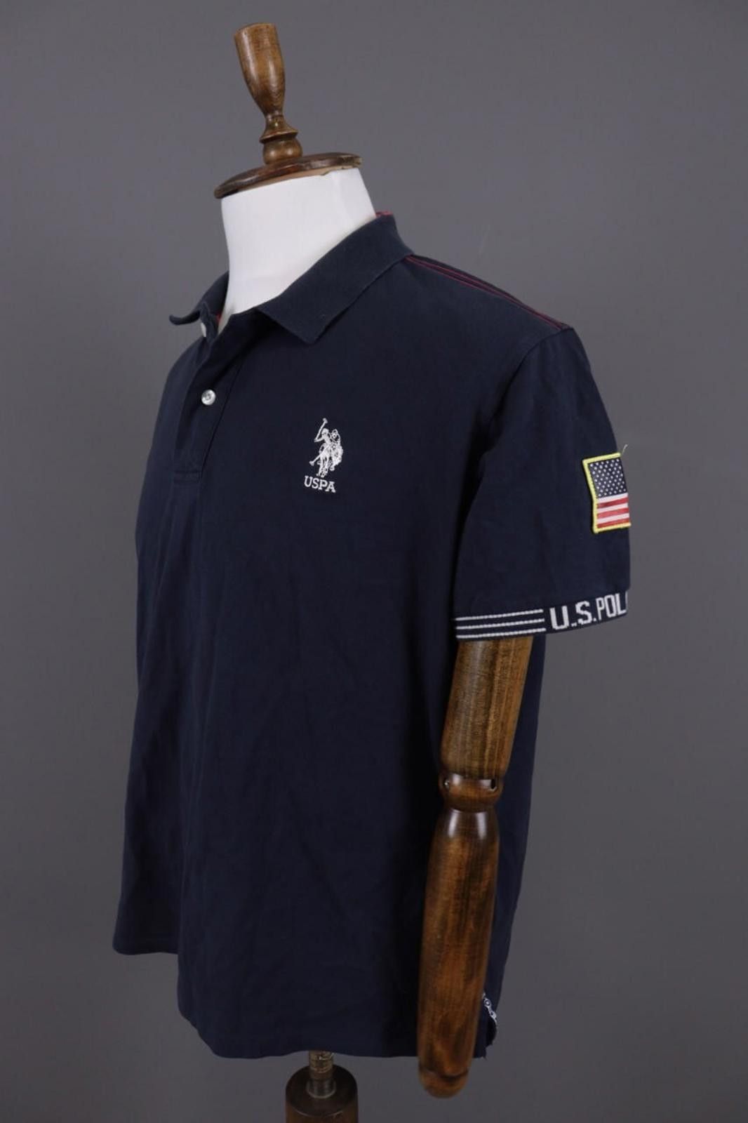 U.S. Polo Assn. U.S.Polo Assn Stretch Fit Blue USA Flag Polo Shirt Size XXL Size US XXL / EU 58 / 5 - 4 Thumbnail