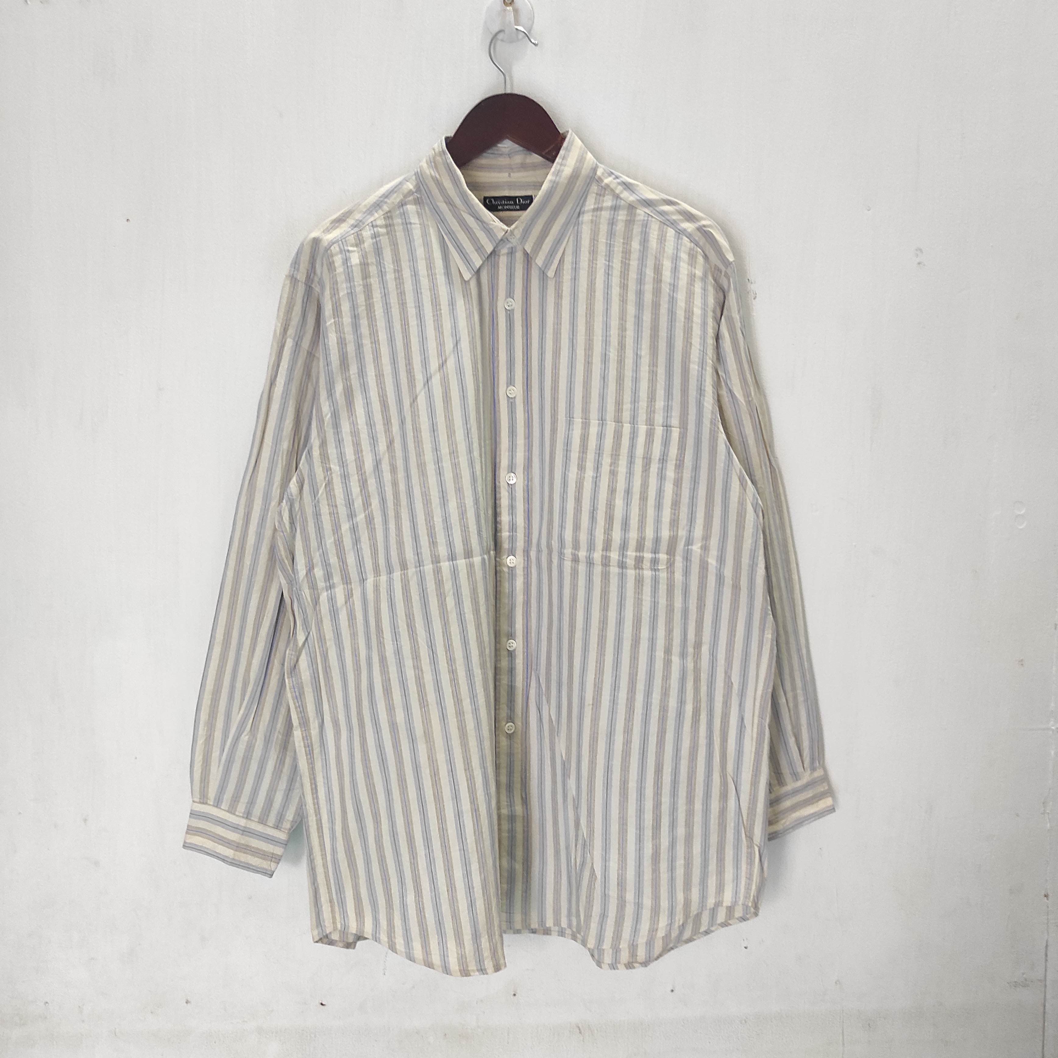 Christian Dior Monsieur Christian Dior Monsieur Stripe Shirt Button Up Size US L / EU 52-54 / 3 - 2 Thumbnail