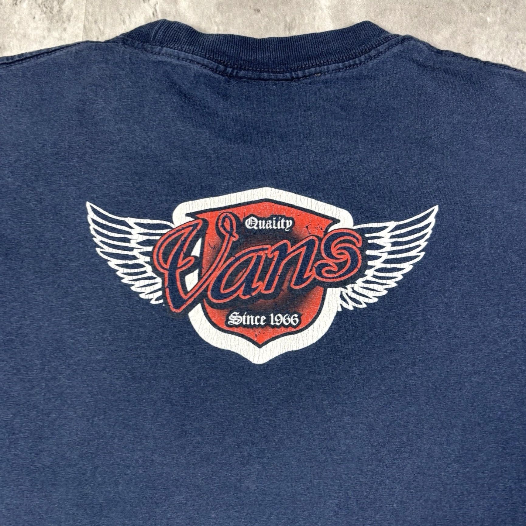 Vans VINTAGE Vans T Shirt Mens S Blue Graphic Print 90s Grunge Skateboarding Promo Short Sleeve Crew Neck Double-Sided Size US S / EU 44-46 / 1 - 3 Thumbnail