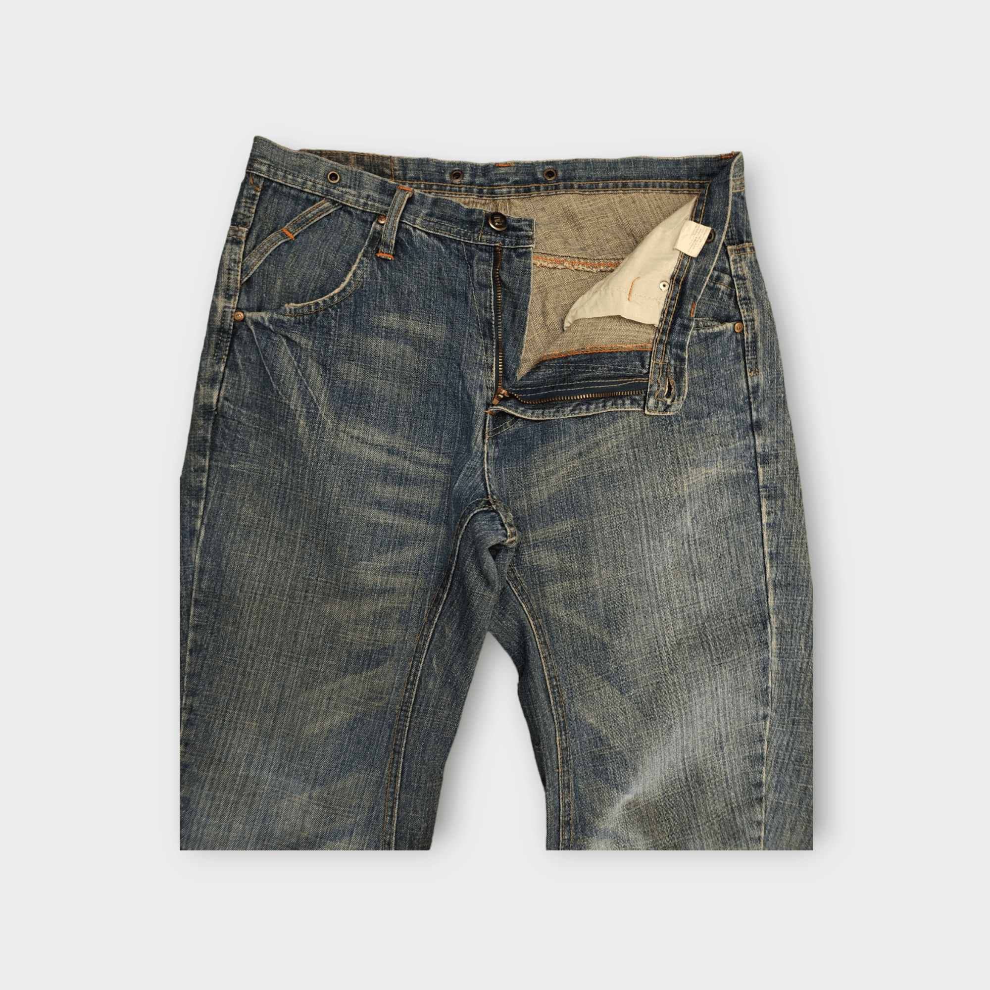 Comme des Garcons × Undercover Loose Jeans Edwin E-Function Clawmark Faded Curved Denim Size US 32 / EU 48 - 9 Thumbnail
