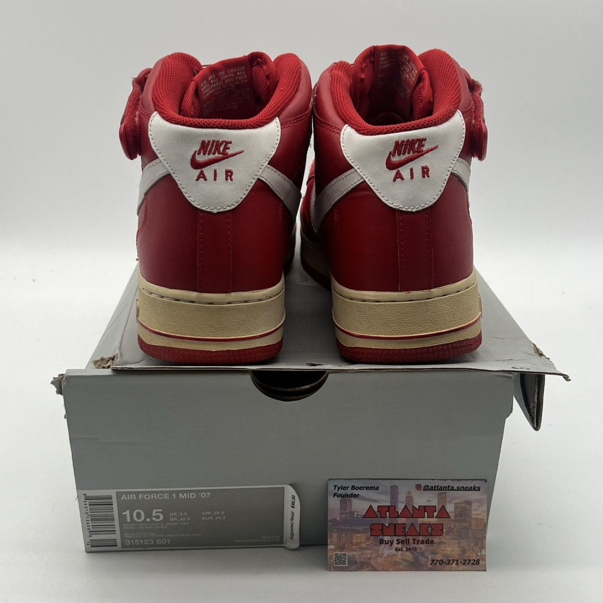 Nike Air Force 1 mid sport red Size US 10.5 / EU 43-44 - 3 Thumbnail