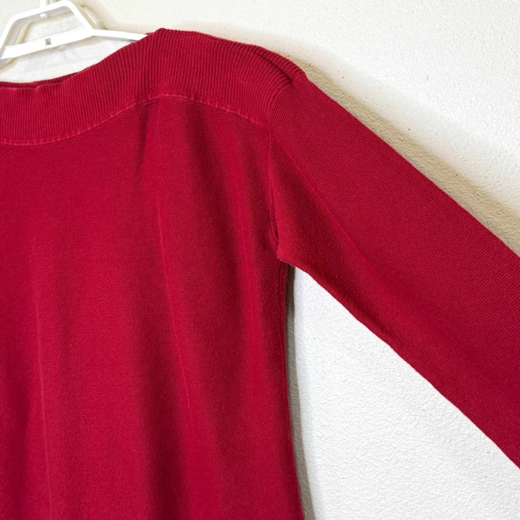 J. Jill J.Jill Boat Neck Sweater Womens Medium Dark Red 3/4 Sleeve Pullover Cotton Size M / US 6-8 / IT 42-44 - 3 Thumbnail