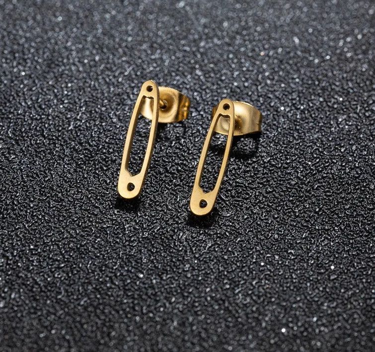 Jewelry Paper Clip Stud Earrings Charm Earring Gift Size ONE SIZE - 1 Preview