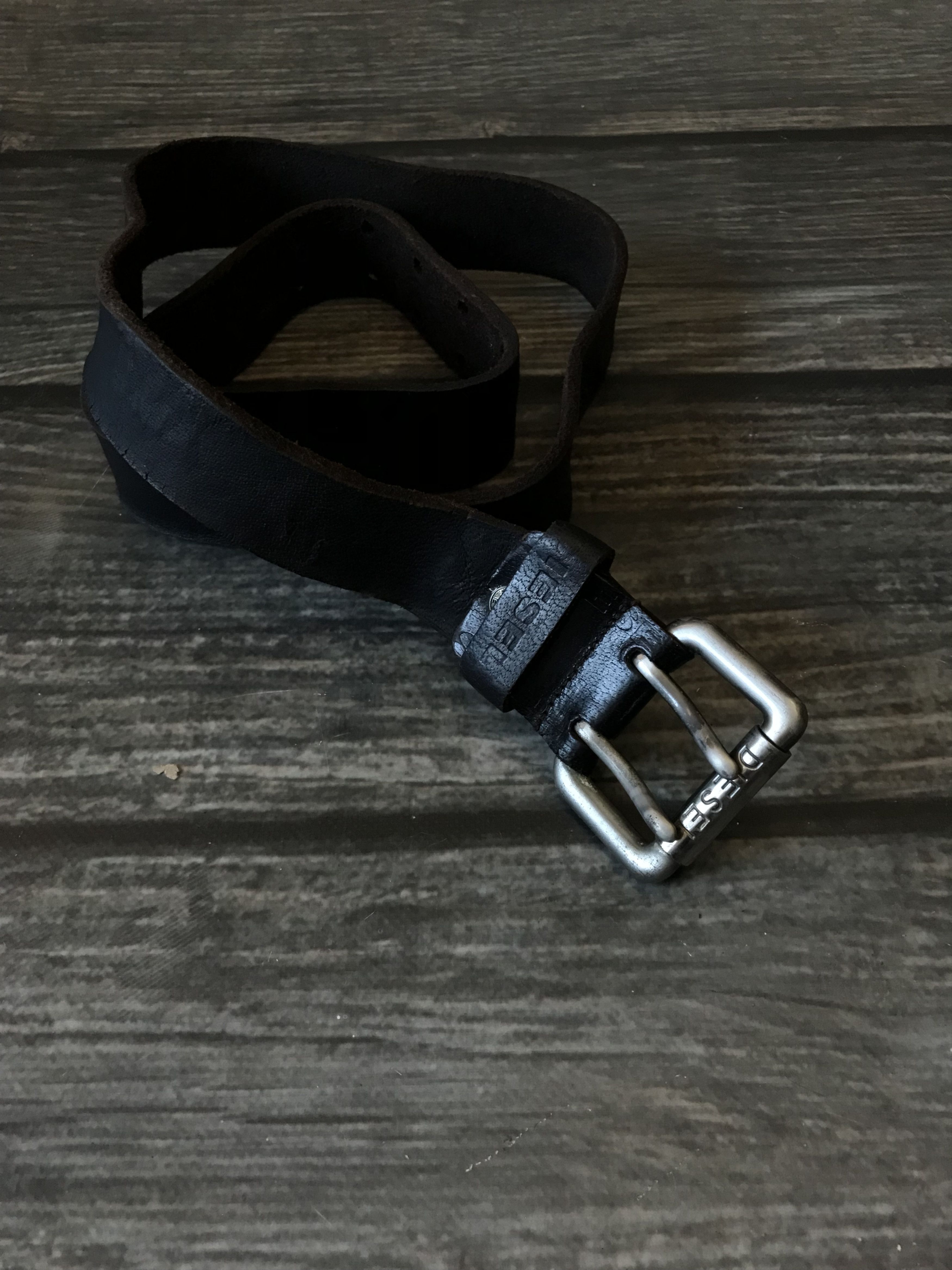 Diesel Diesel Vintage Work Belt Black Leather Heavy Metal Buckley2k Size ONE SIZE - 1 Thumbnail