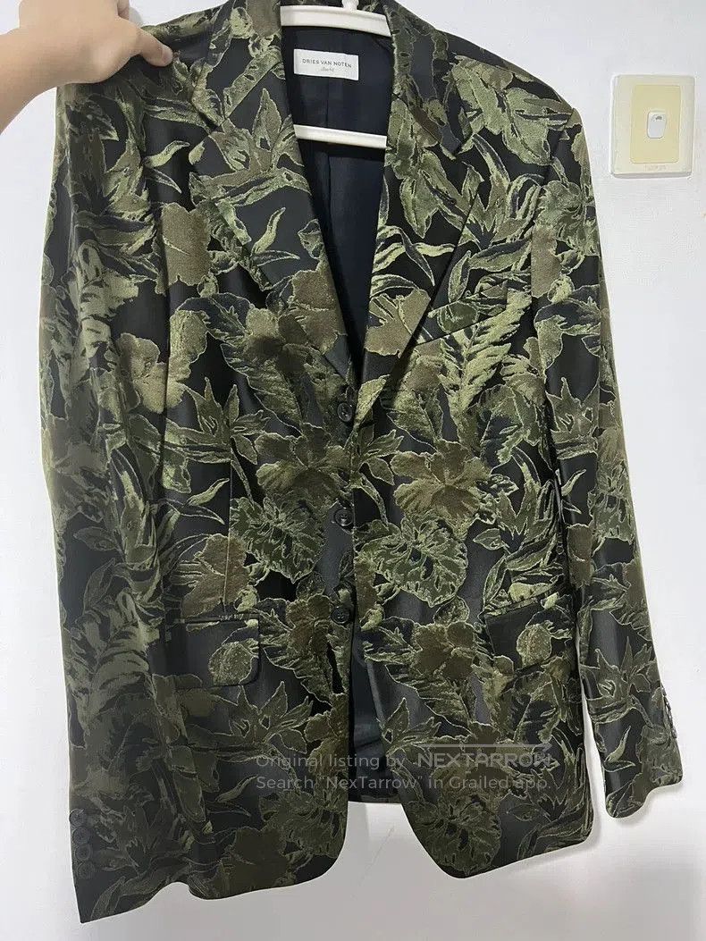 Dries Van Noten Dries Van Noten Green Jacquard Blazer. Size US M / EU 48-50 / 2 - 1 Thumbnail