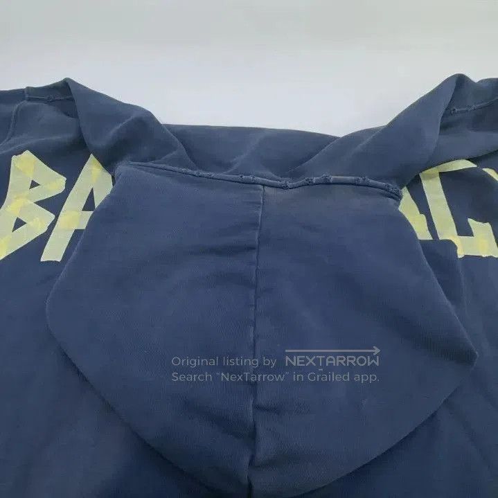 Balenciaga Balenciaga SS24 Logo Hoodie in Deep Blue. Size US XS / EU 42 / 0 - 3 Thumbnail