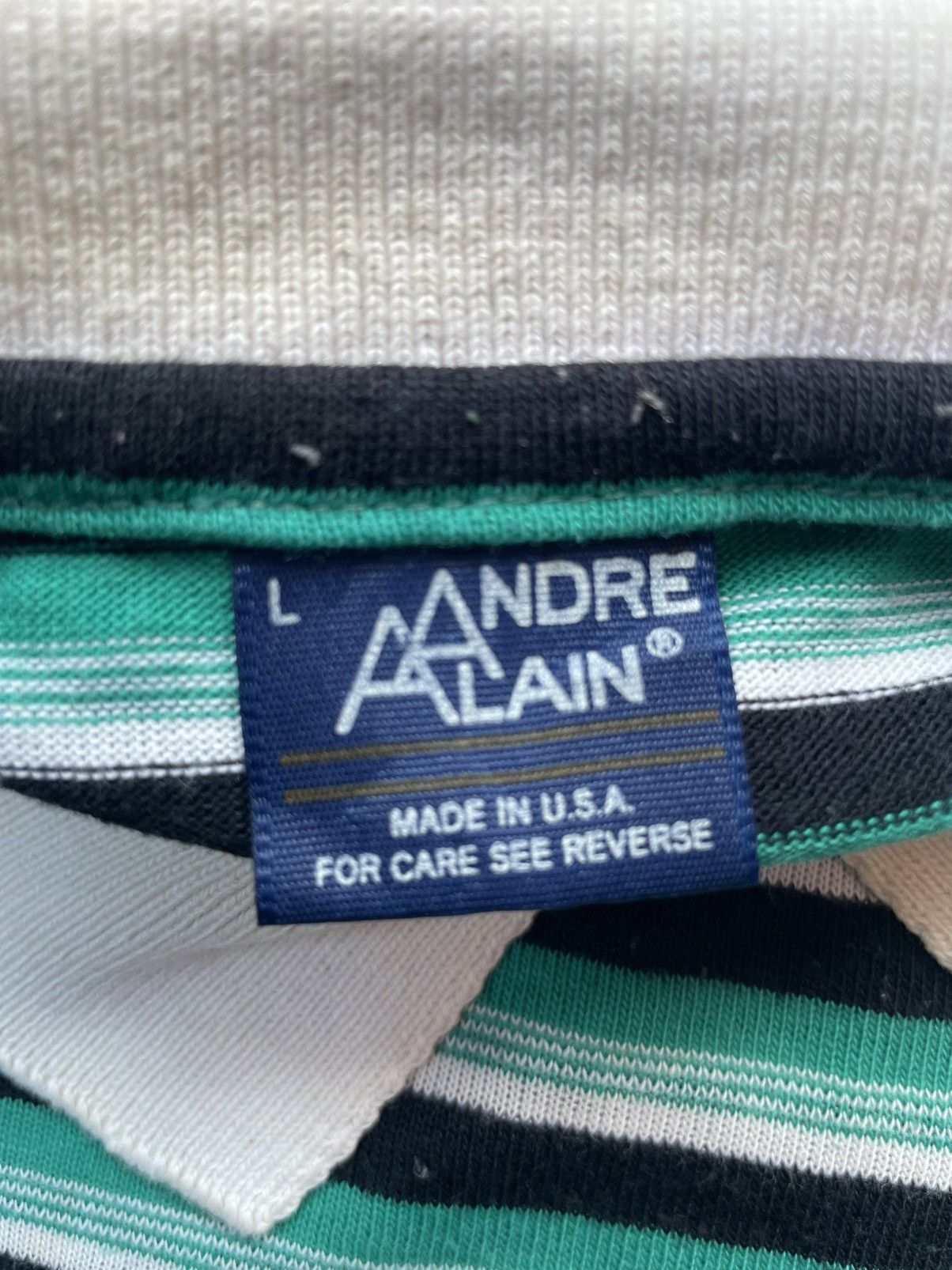 Vintage Vintage Andre Alain Stripes Polo Tshirt Size US M / EU 48-50 / 2 - 9 Thumbnail