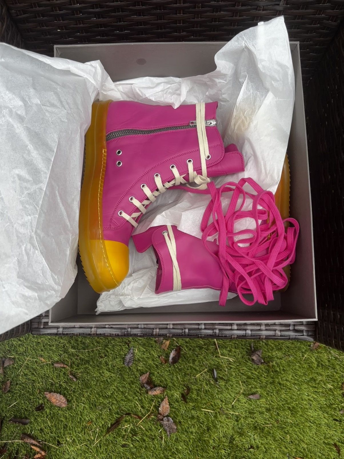 Rick Owens Rick Owens Pink Leather Ramones Size US 11 / EU 44 - 2 Thumbnail