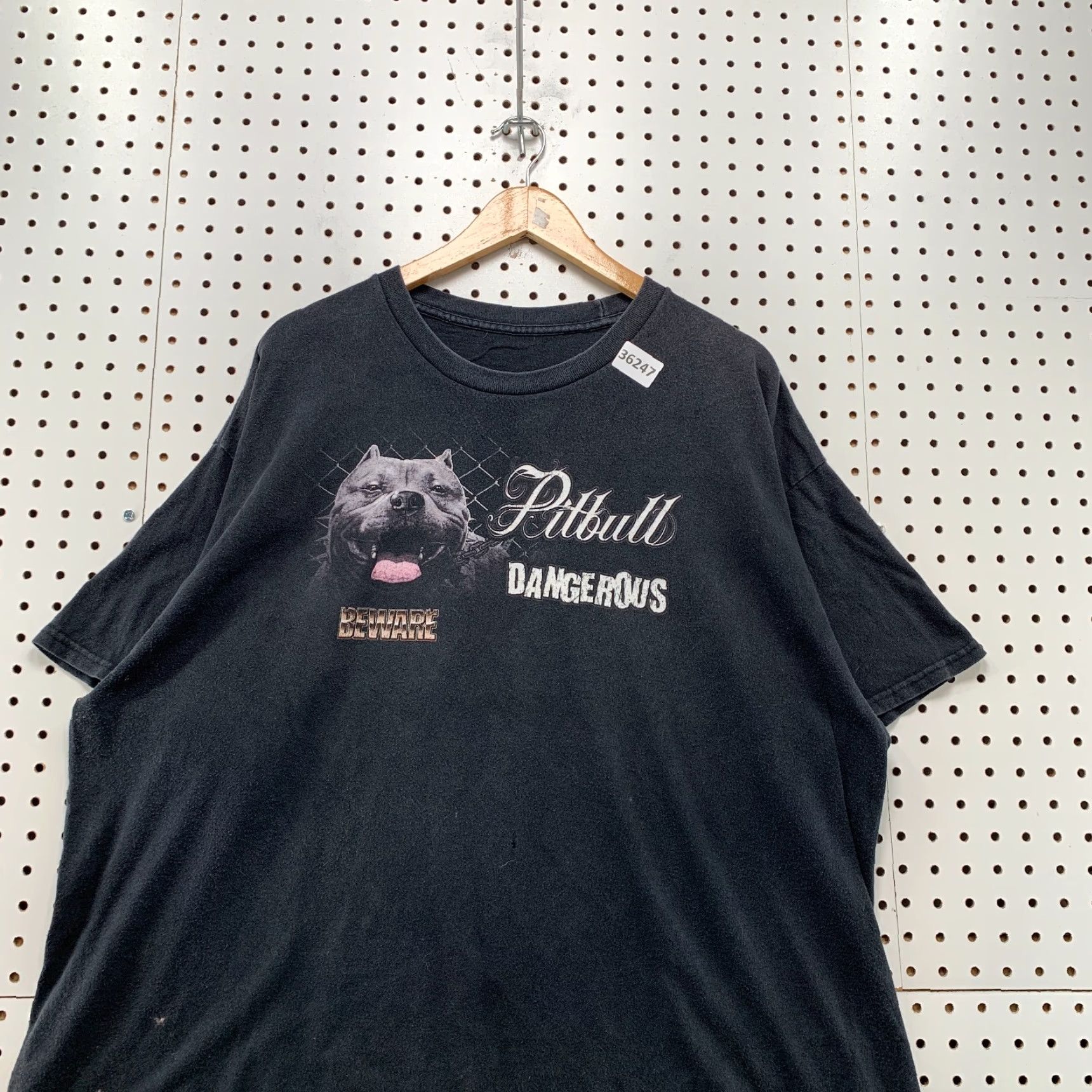 Vintage VINTAGE Beware Dangerous Pitbulls Shirt Mens 2XL Black Rap Tee Graphic 26x28 Shirt Mens 2XL Black Pitbulls War Dogs 90s Mens Size US XXL / EU 58 / 5 - 3 Thumbnail