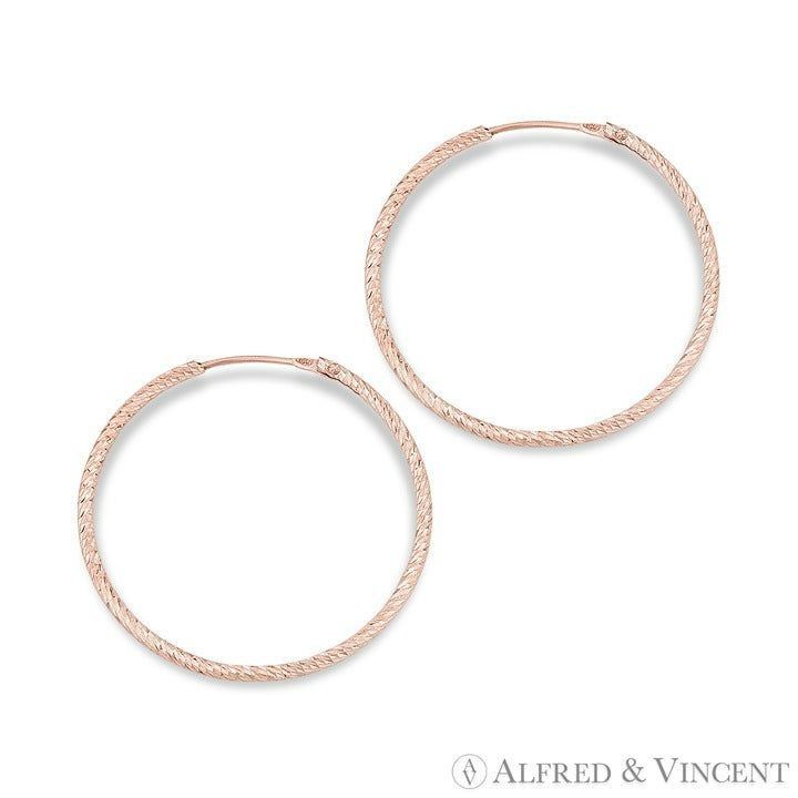 Other Diamond-Cut Pave Tube Hoop Earrings in .925 Sterling Silver Size ONE SIZE - 1 Preview