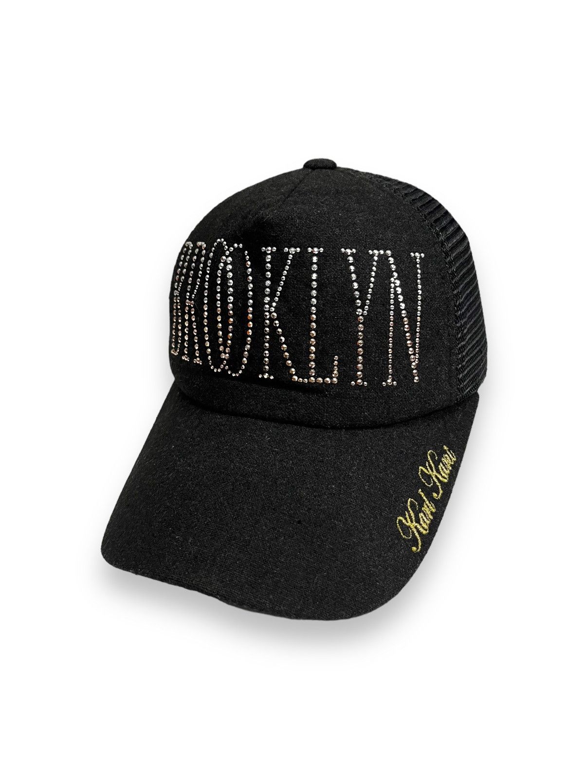 Karl Kani 90’s KARL KANI BROOKLYN Bling SpellOut Poly-Wool Trucker Hat Size ONE SIZE - 5 Thumbnail