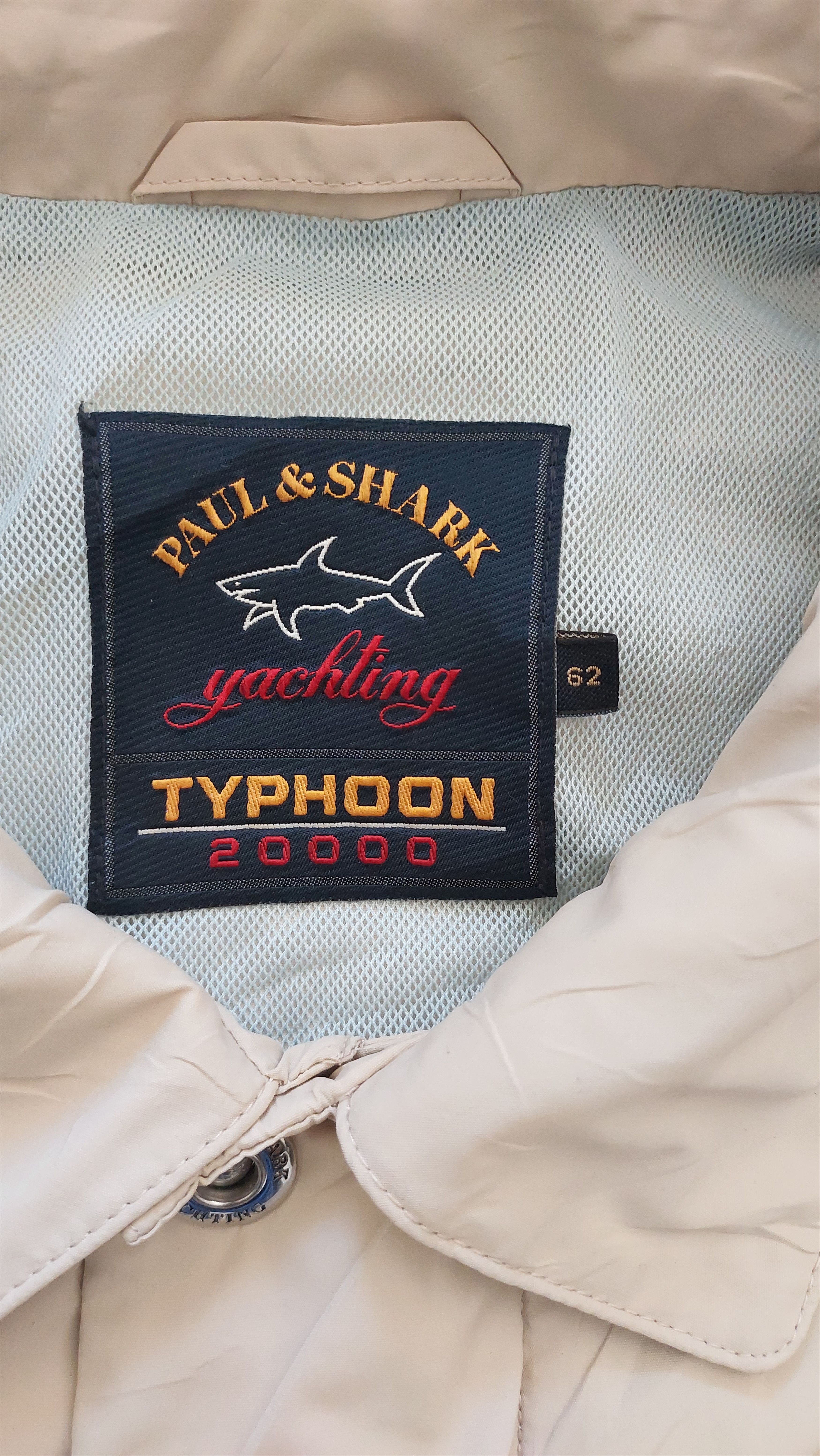 image of Paul Shark Authentic Paul & Shark Typhoon Men's Rain Jacket Size Xxl in White