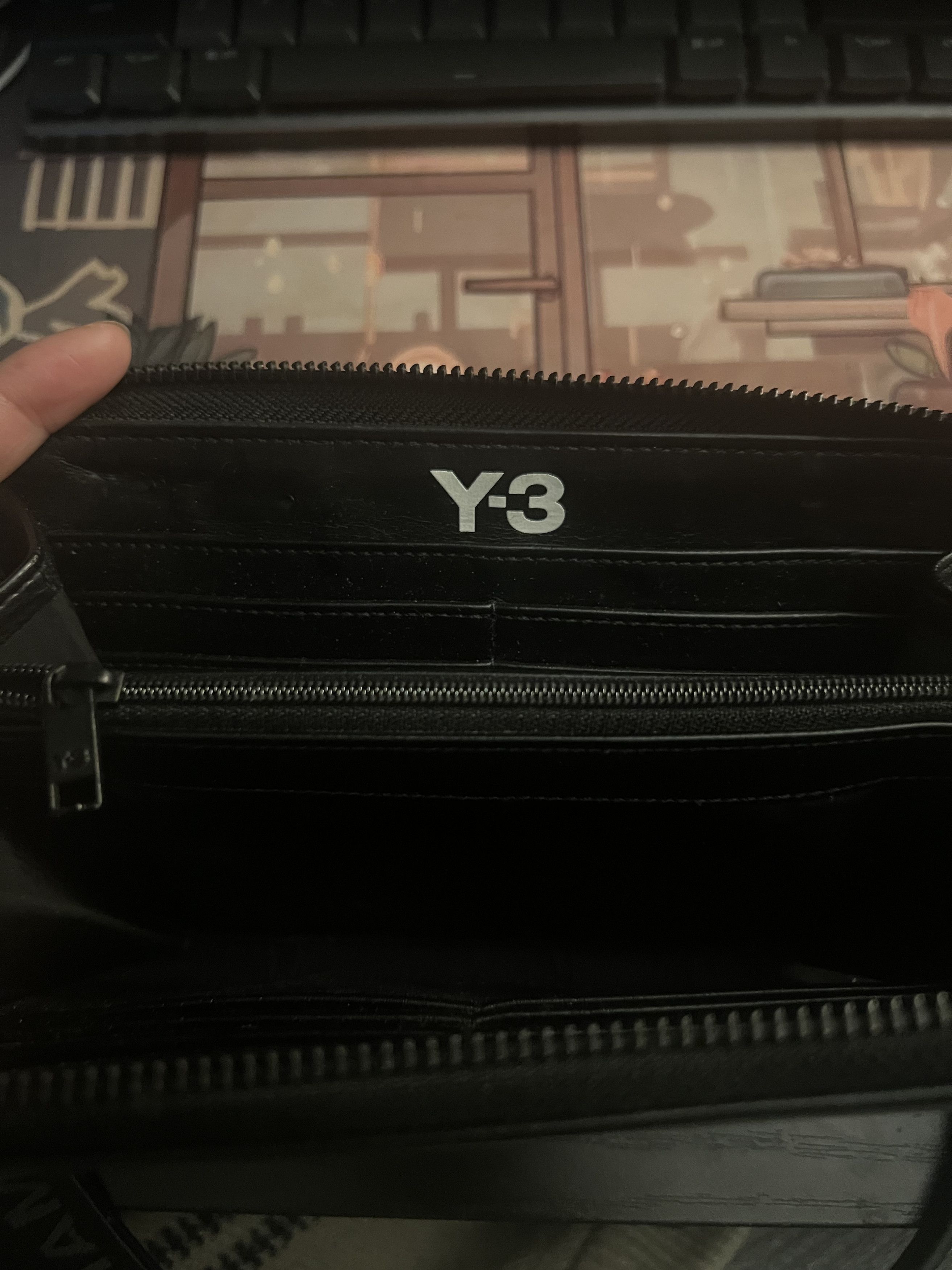 Yohji Yamamoto Y-3 Wave Lettering Clutch Wallet Size ONE SIZE - 2 Thumbnail