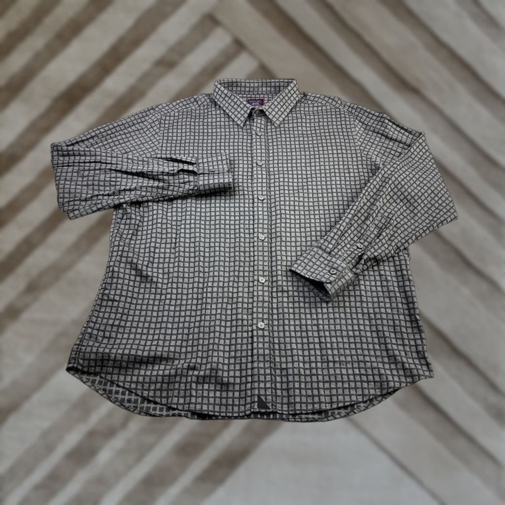UNTUCKit UNTUCKit Shirt Men 2XL Long Sleeve Button-Up Gray Flannel Plaid Casual Casual Shirt, Gray, Button-Down, Classic Fit Size US XXL / EU 58 / 5 - 1 Thumbnail