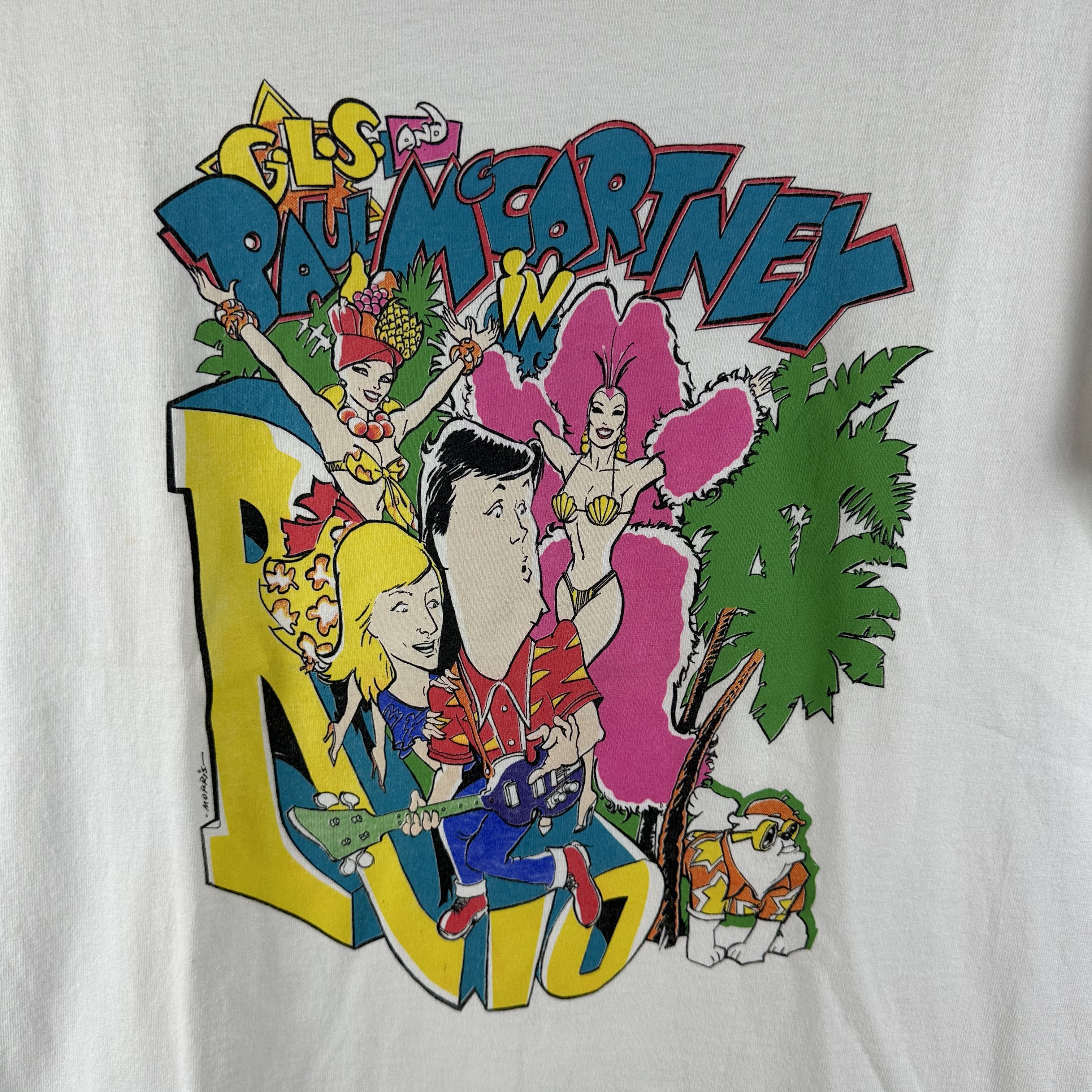 Vintage 90s Paul McCartney in Rio Concert Single Stitch T-Shirt Size US L / EU 52-54 / 3 - 2 Thumbnail