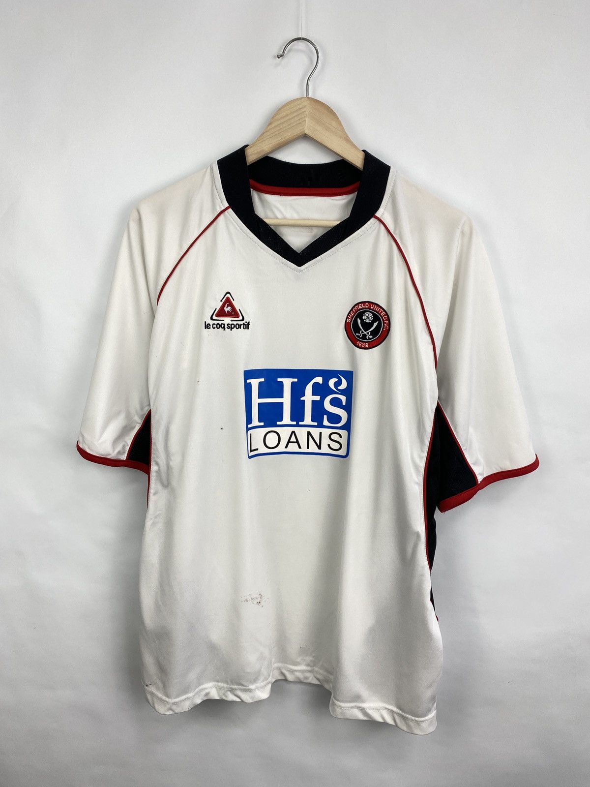 Le Coq Sportif 🏴󠁧󠁢󠁥󠁮󠁧󠁿 Vintage Sheffield United Le Coq Sportif Soccer Jersey Rare Size US XL / EU 56 / 4 - 3 Thumbnail