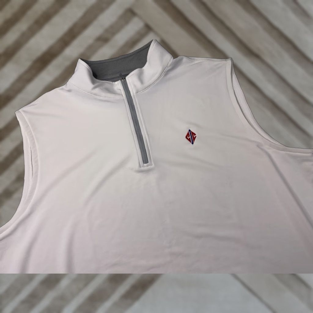Peter Millar Peter Millar Pullover Mens XL Golf White Performance 1/4 Zip Vest Size US XL / EU 56 / 4 - 1 Thumbnail