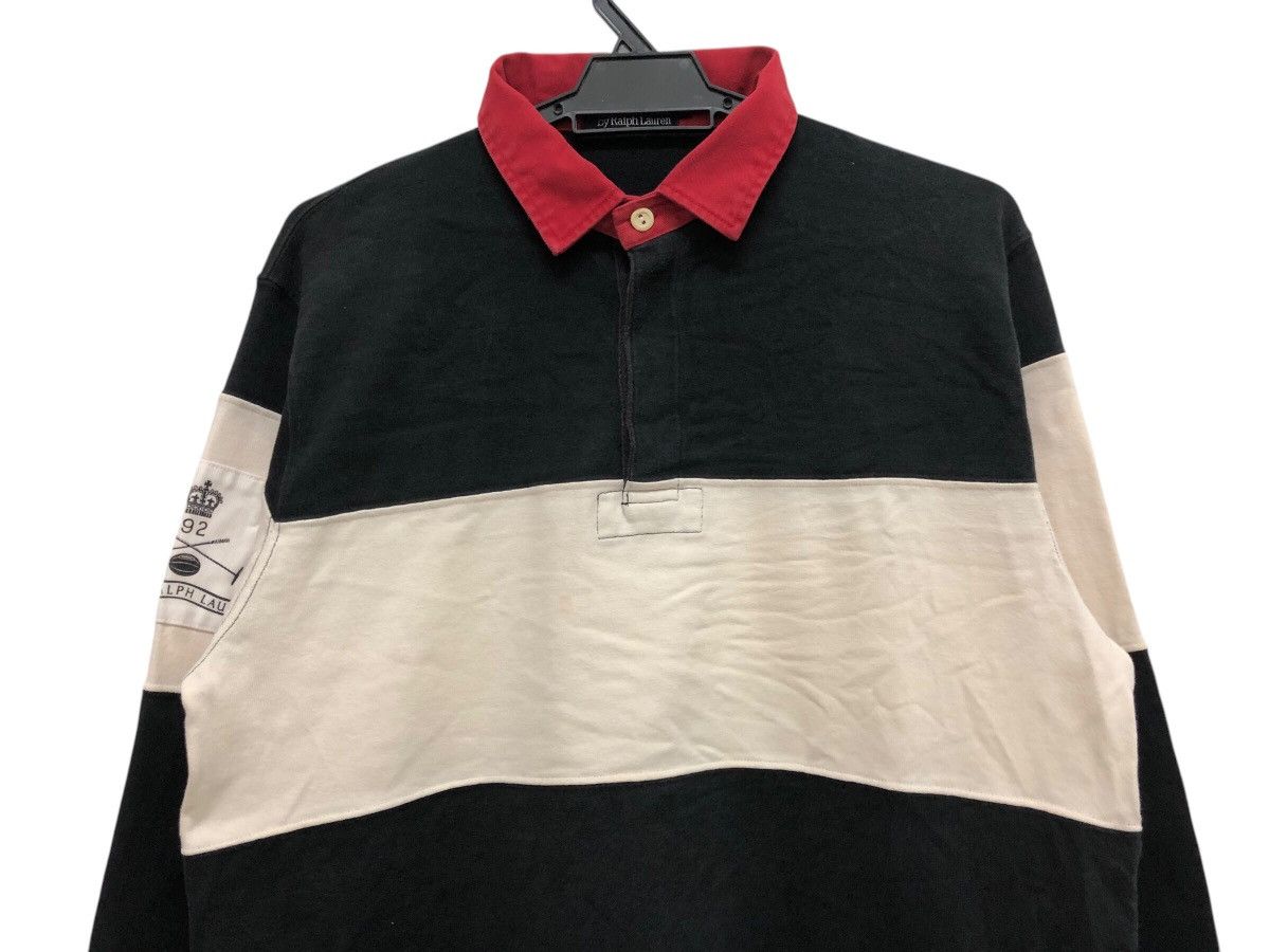 Polo Ralph Lauren 90s 🔥 POLO RUGBY TRICOLOUR SLEEVE PATCH LOGO Size US L / EU 52-54 / 3 - 3 Thumbnail